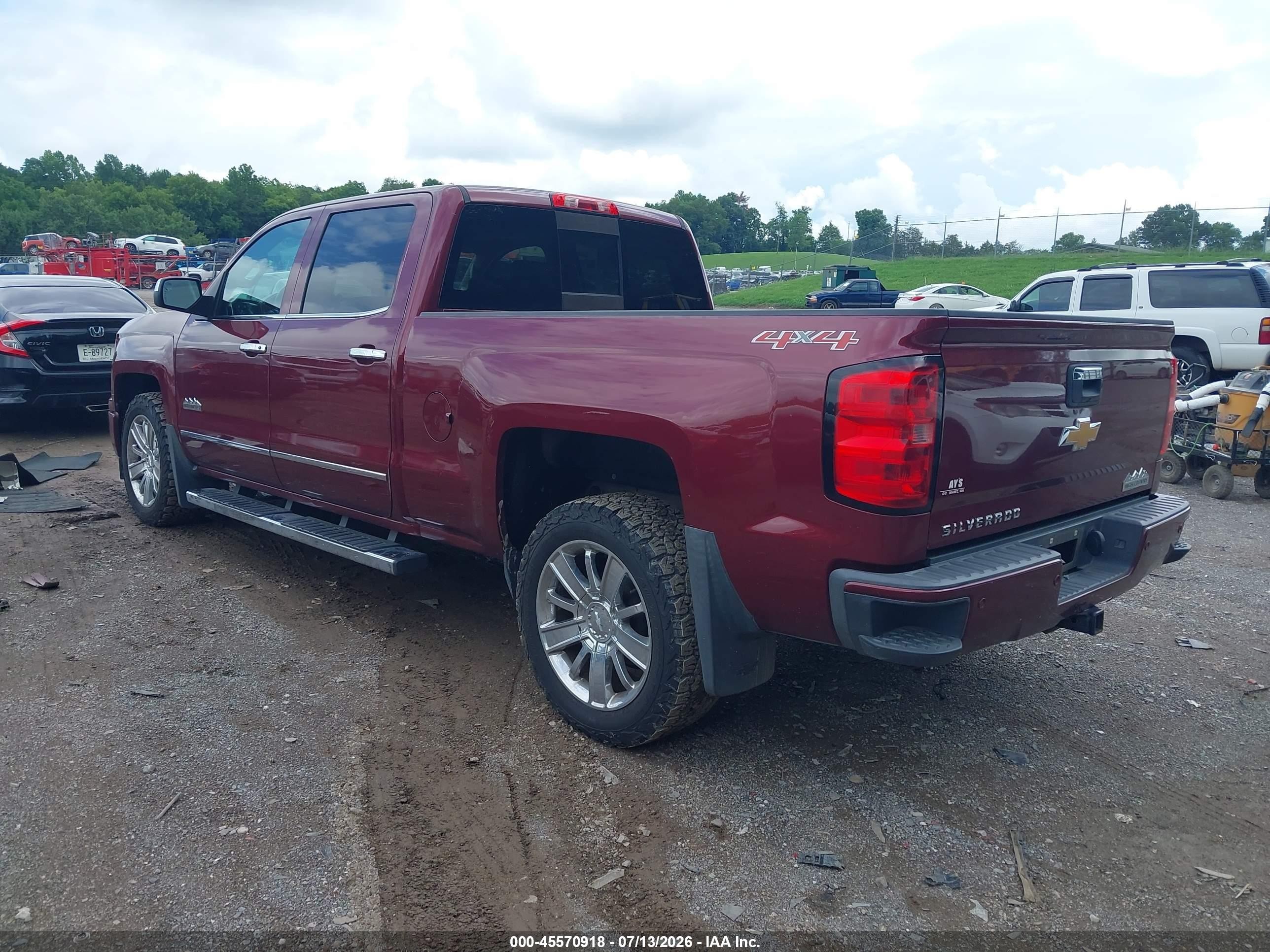 2015 Chevrolet Silverado 1500 High Country Burgundy vin: 3GCUKTEC3FG431761