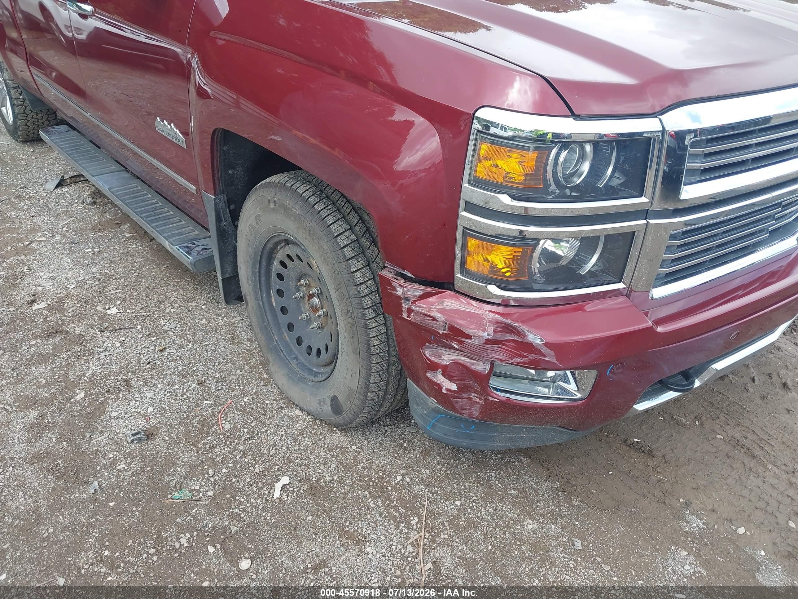 2015 Chevrolet Silverado 1500 High Country Burgundy vin: 3GCUKTEC3FG431761