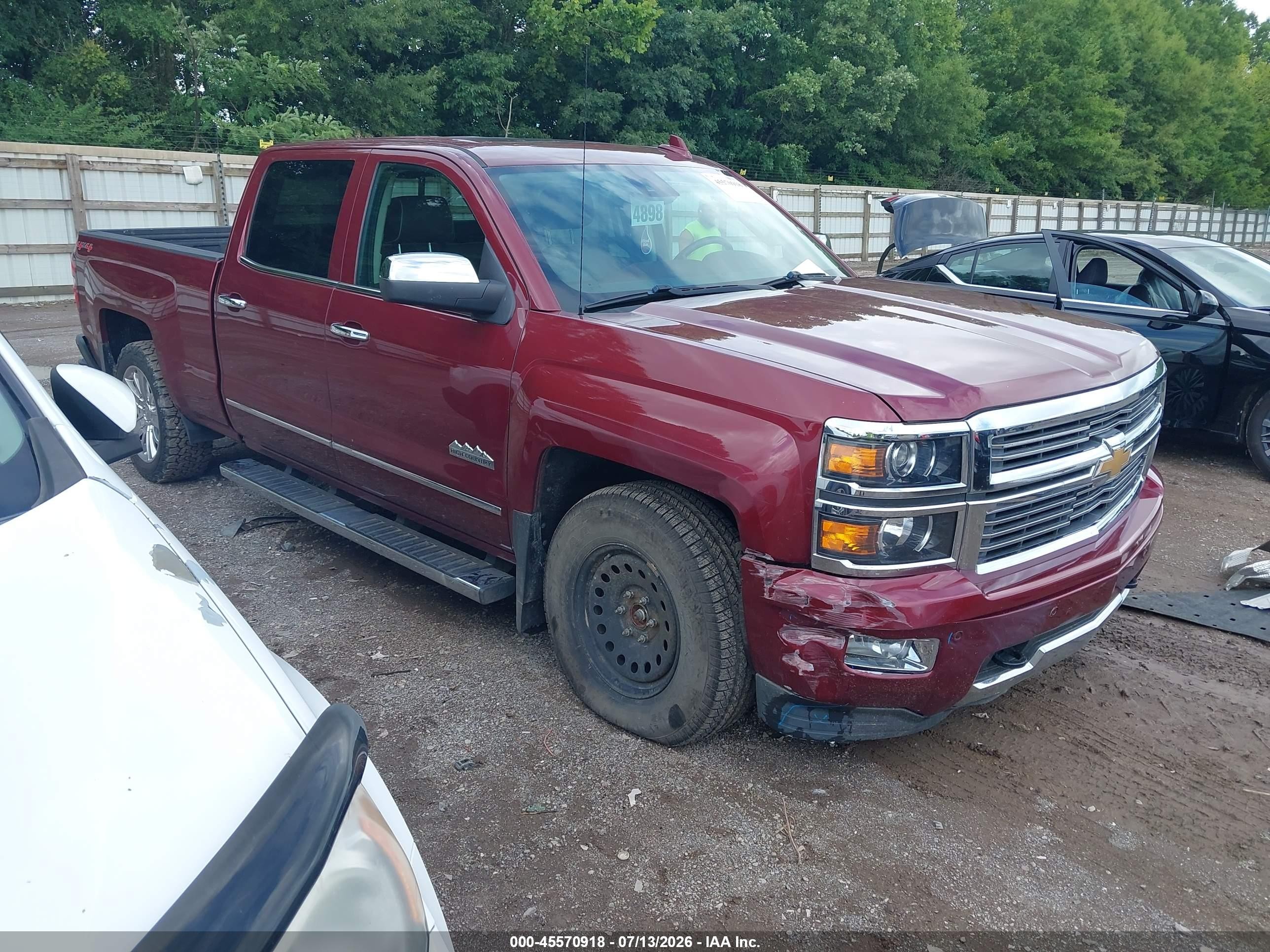 2015 Chevrolet Silverado 1500 High Country Burgundy vin: 3GCUKTEC3FG431761