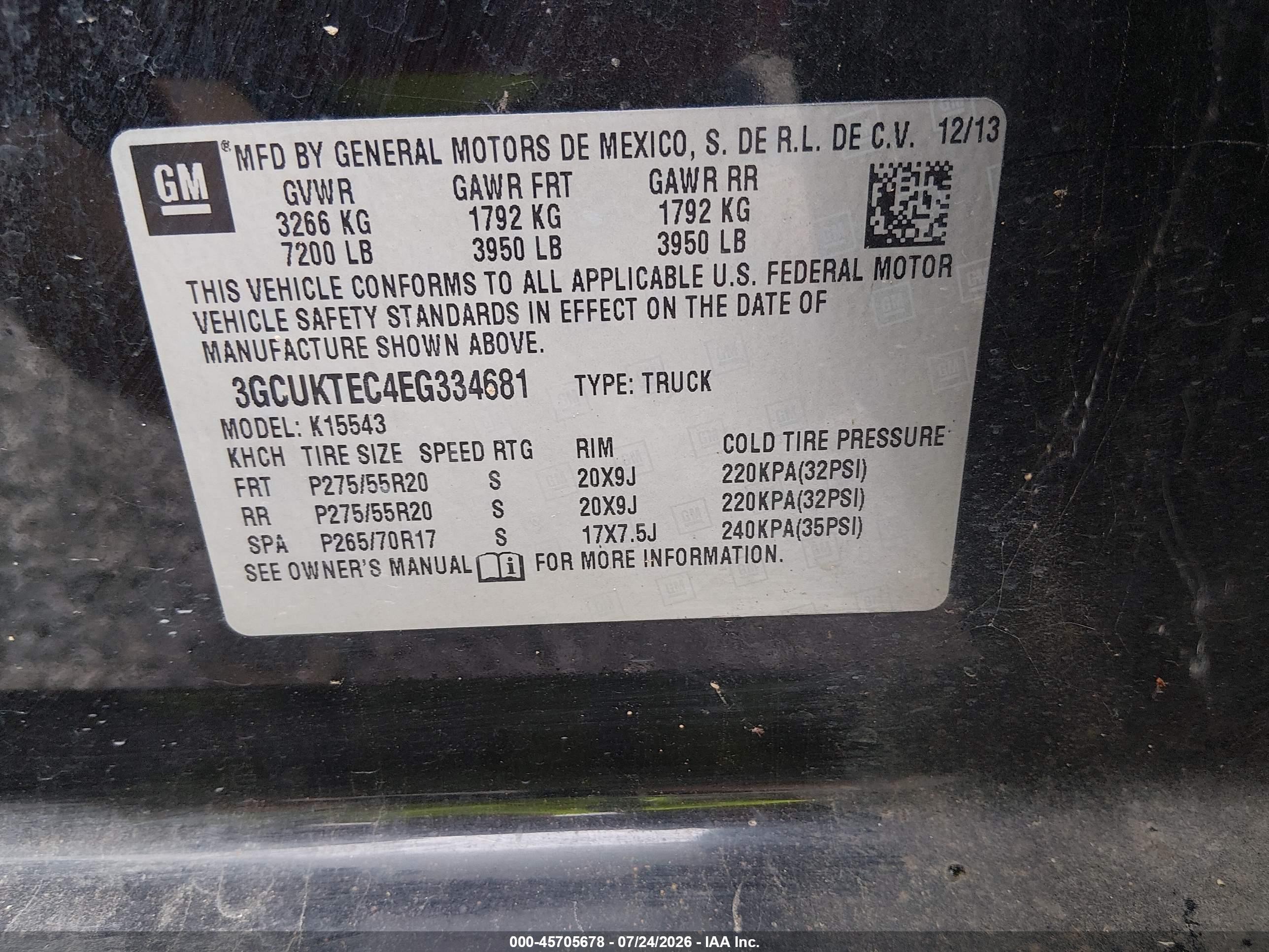 2014 Chevrolet Silverado 1500 High Country Черный vin: 3GCUKTEC4EG334681