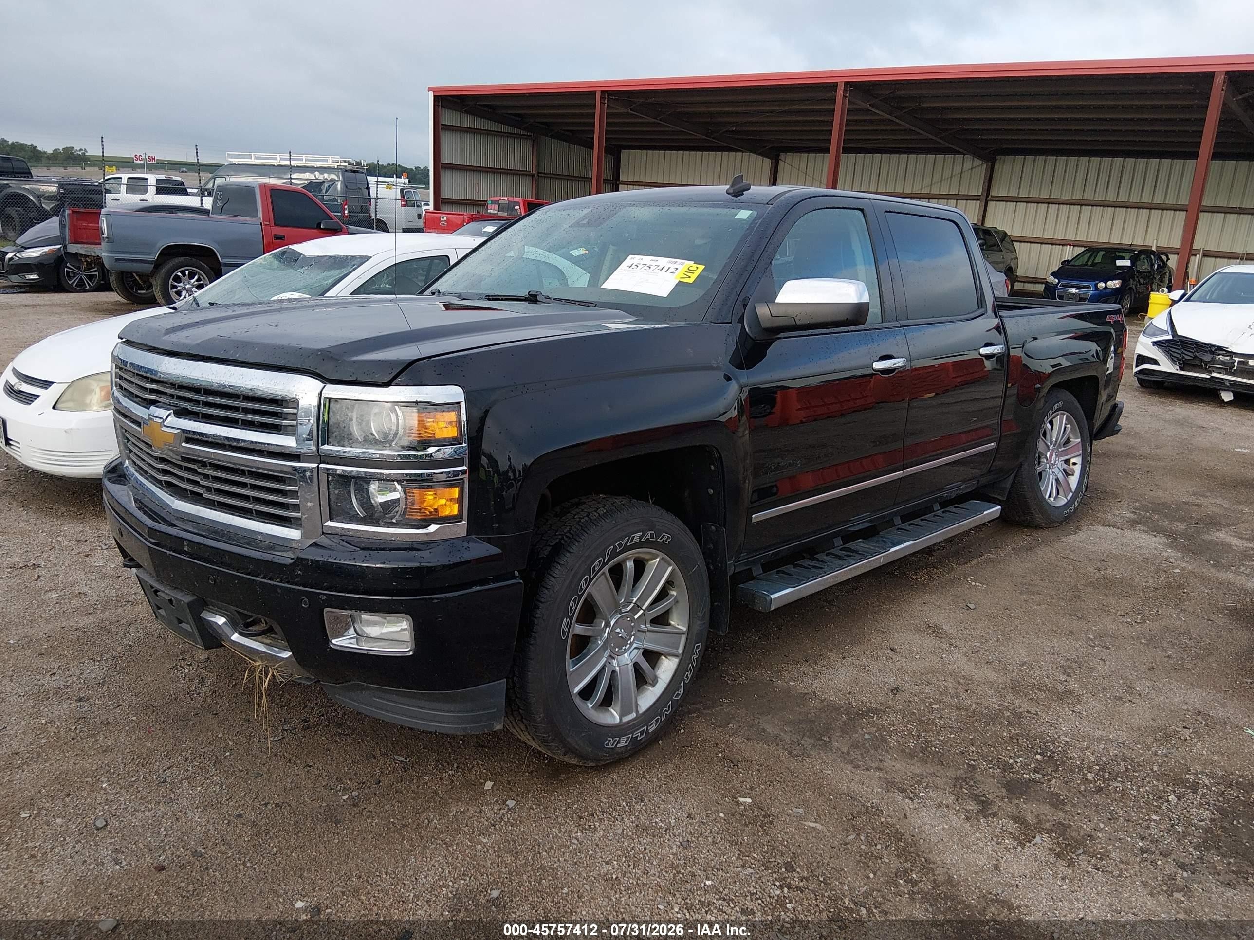 2014 Chevrolet Silverado 1500 High Country Black vin: 3GCUKTEC4EG385422