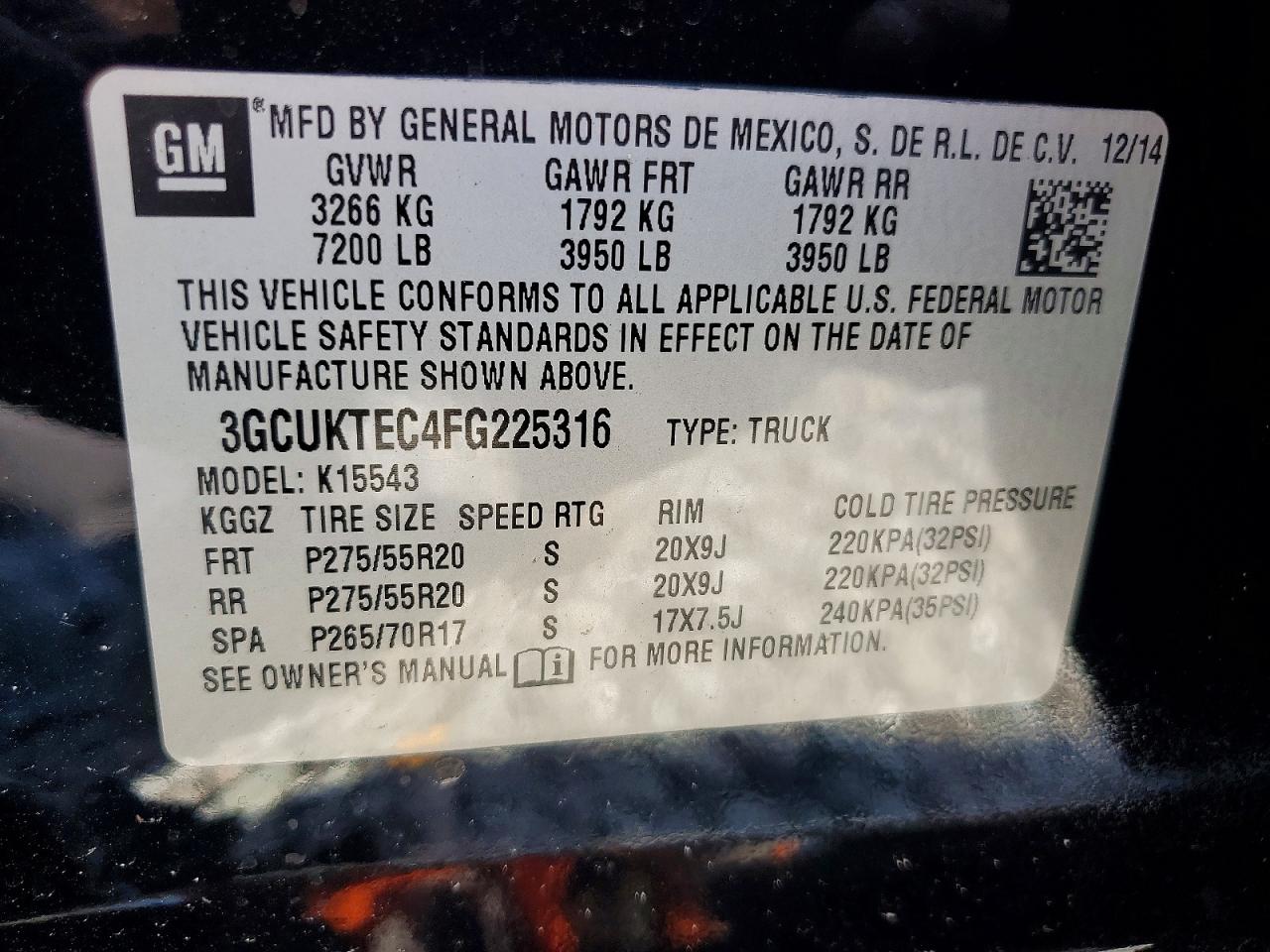 2015 Chevrolet Silverado K1500 High Country Black vin: 3GCUKTEC4FG225316