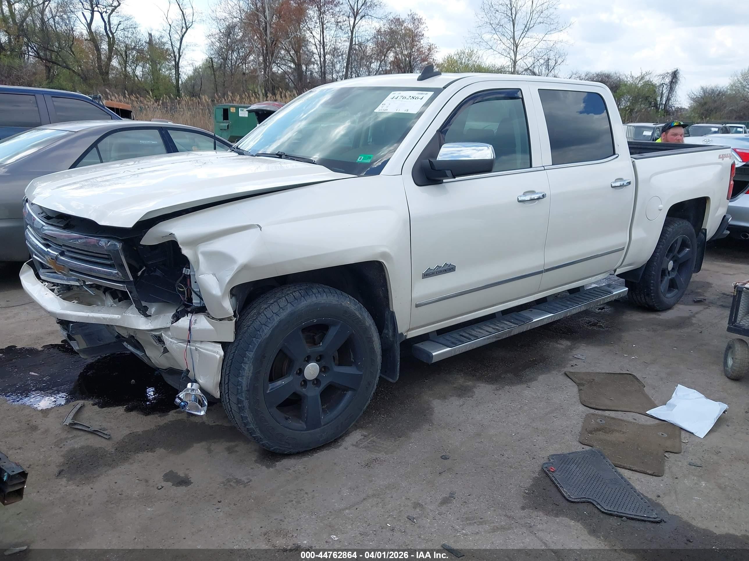 2015 Chevrolet Silverado 1500 High Country White vin: 3GCUKTEC6FG190455