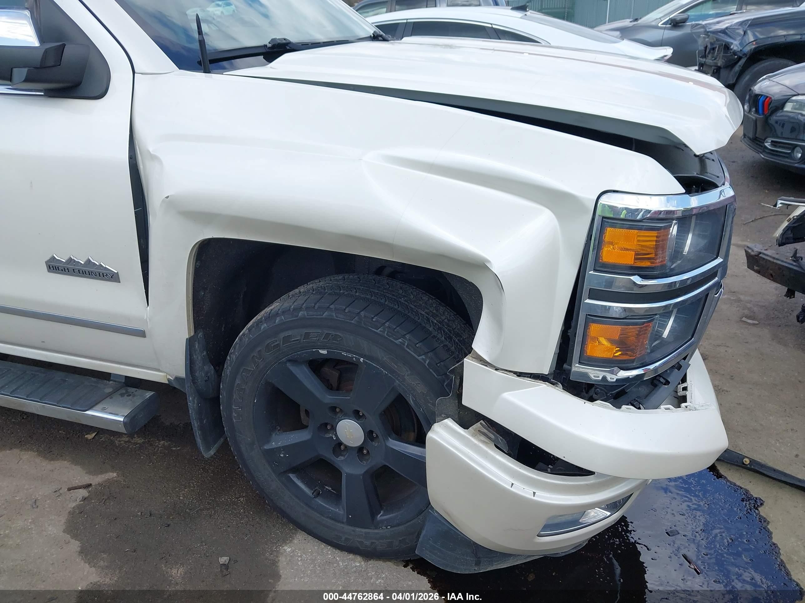2015 Chevrolet Silverado 1500 High Country White vin: 3GCUKTEC6FG190455