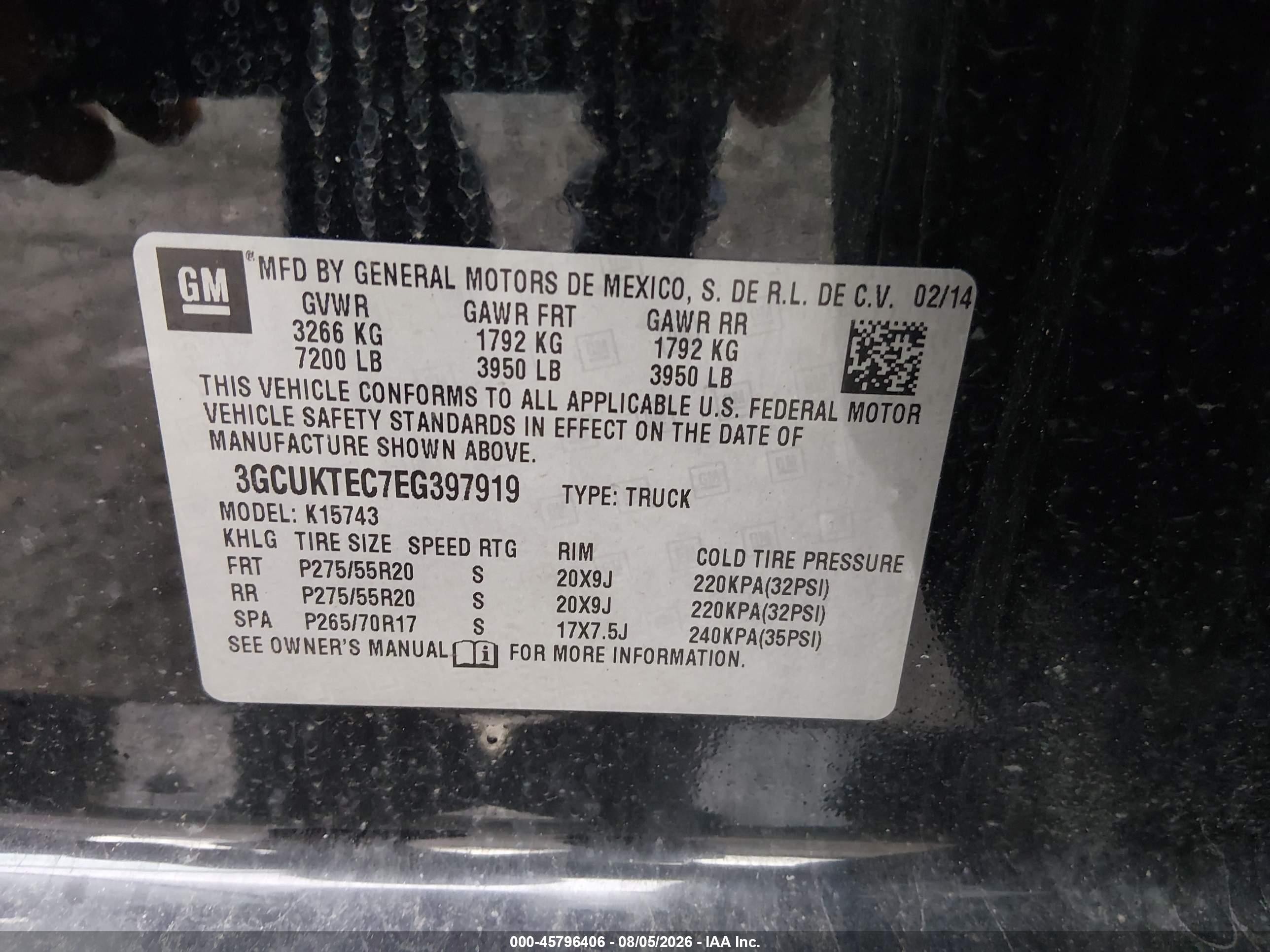 2014 Chevrolet Silverado 1500 High Country Black vin: 3GCUKTEC7EG397919