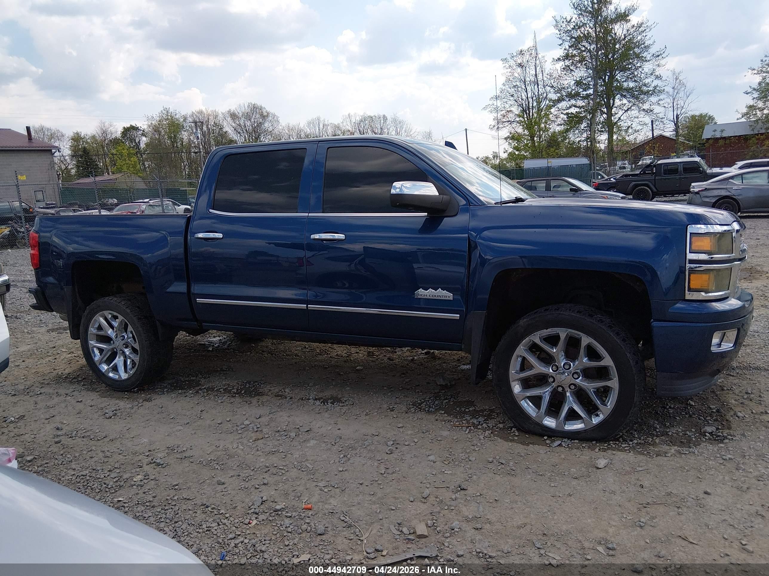2015 Chevrolet Silverado 1500 High Country Blue vin: 3GCUKTEC8FG248940