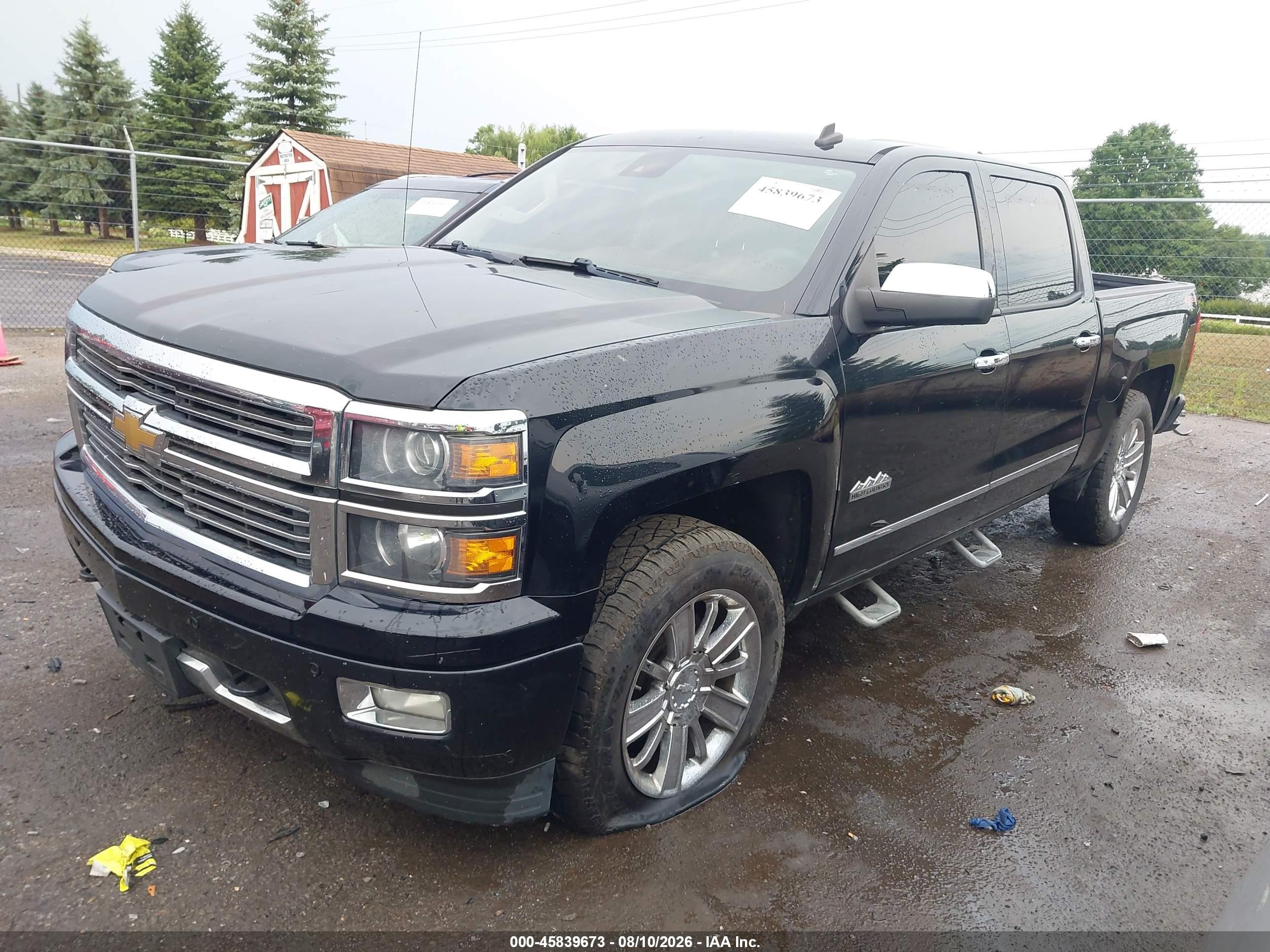 2014 Chevrolet Silverado 1500 High Country Черный vin: 3GCUKTEC9EG501357