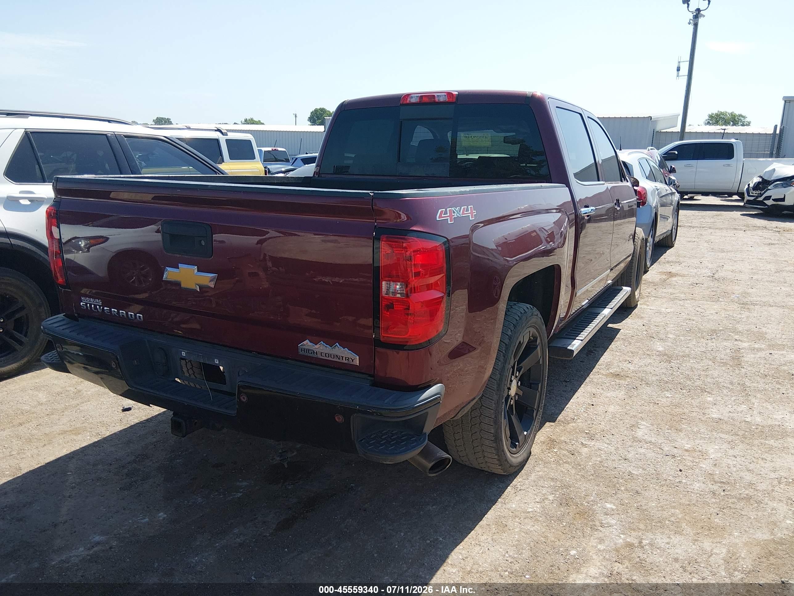 2015 Chevrolet Silverado 1500 High Country Maroon vin: 3GCUKTECXFG281017