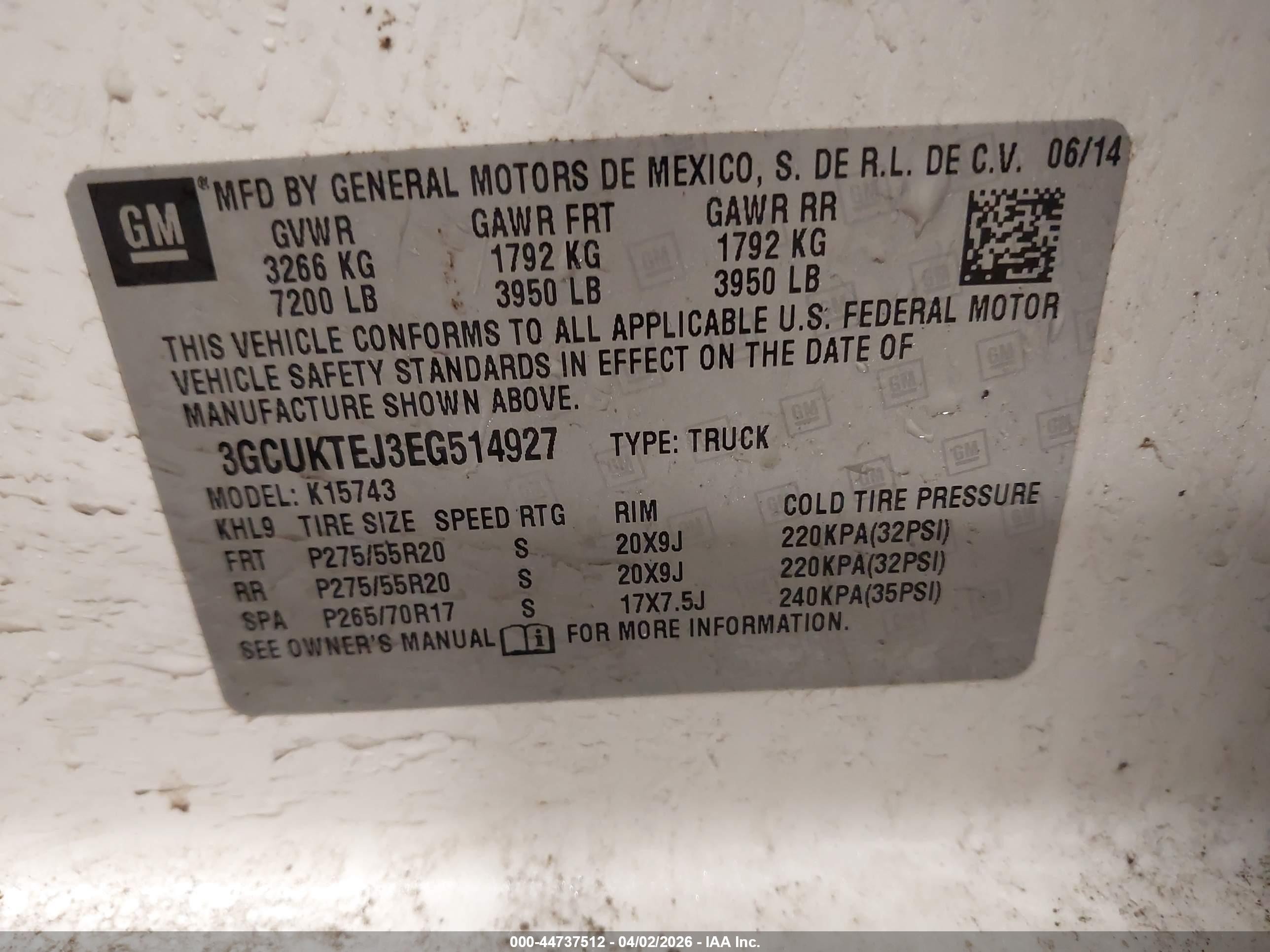 2014 Chevrolet Silverado 1500 High Country Белый vin: 3GCUKTEJ3EG514927