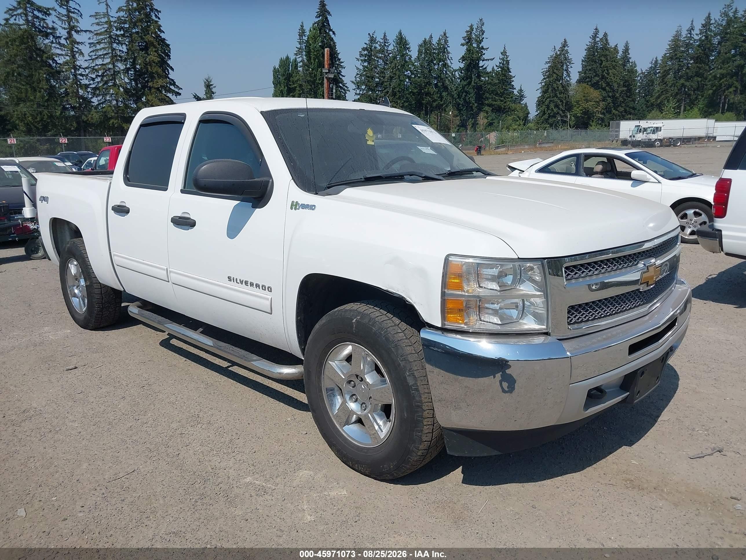 2012 Chevrolet Silverado 1500 Hybrid 1hy White vin: 3GCUKUEJ4CG148009