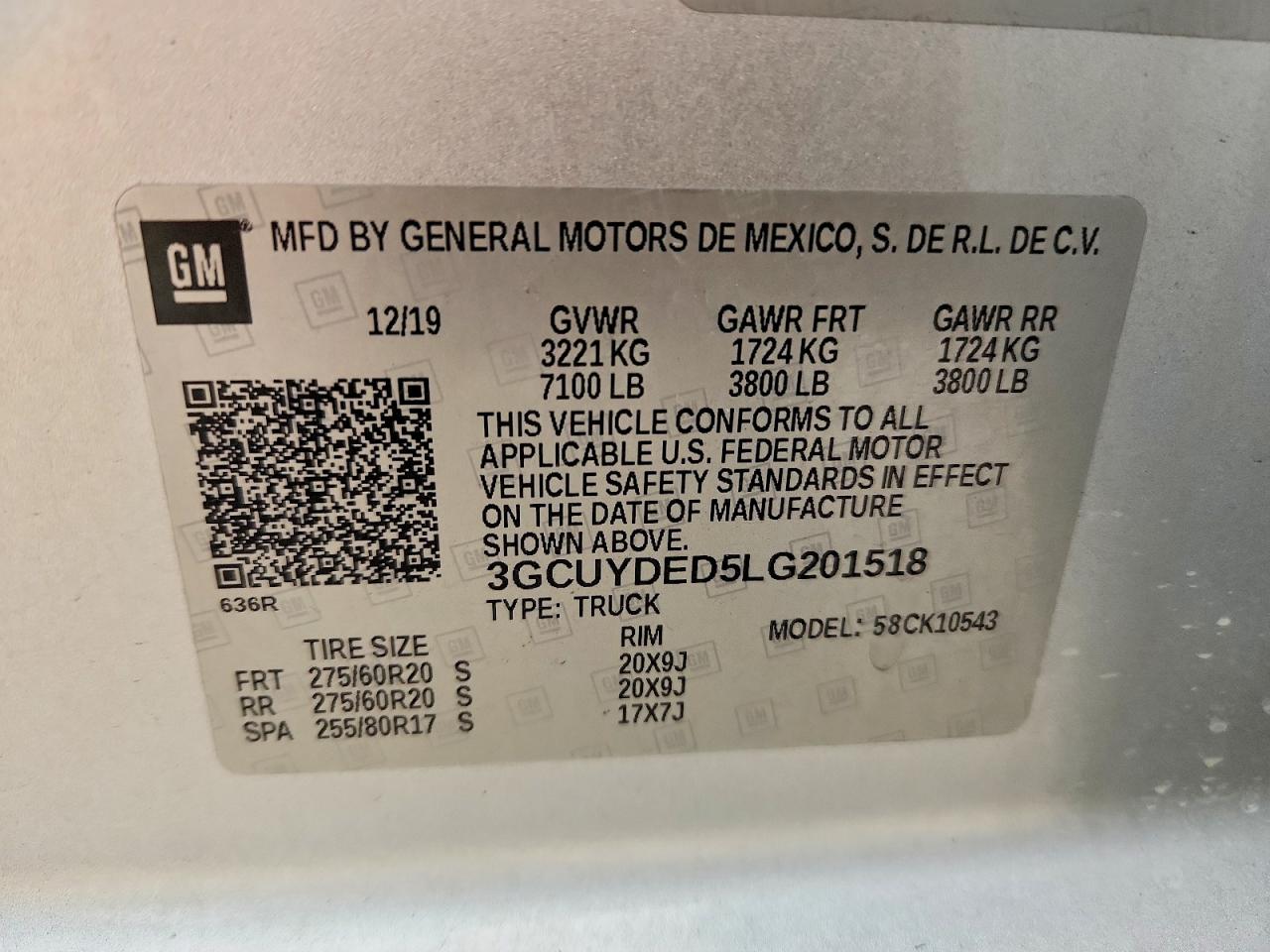 2020 Chevrolet Silverado K1500 Lt Silver vin: 3GCUYDED5LG201518