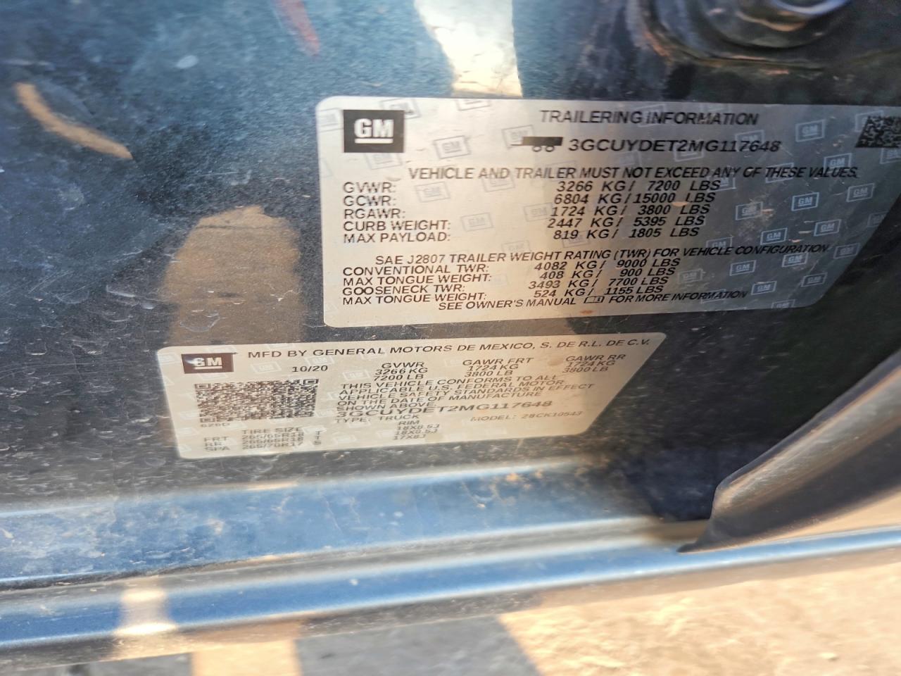 2021 Chevrolet Silverado K1500 Lt Gray vin: 3GCUYDET2MG117648