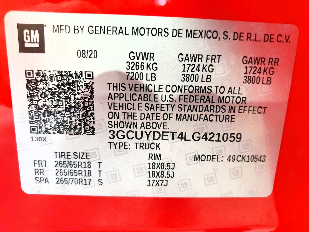 2020 Chevrolet Silverado K1500 Lt Red vin: 3GCUYDET4LG421059
