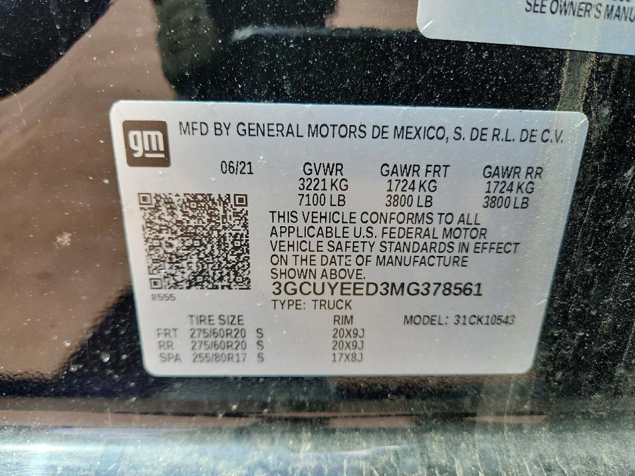 2021 Chevrolet Silverado K1500 Rst Black vin: 3GCUYEED3MG378561