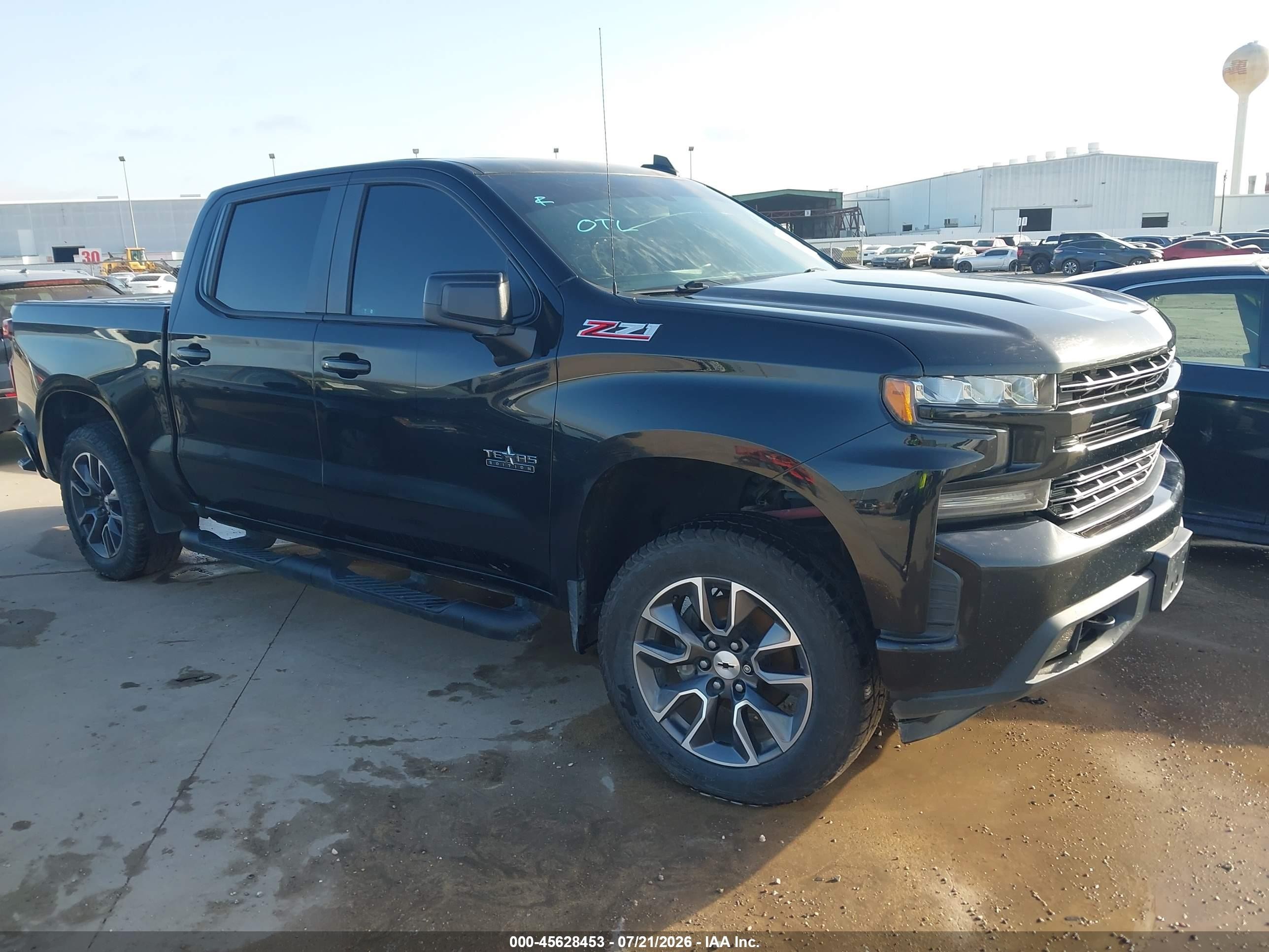 2020 Chevrolet Silverado 1500 4wd  Short Bed Rst Black vin: 3GCUYEED5LG116880
