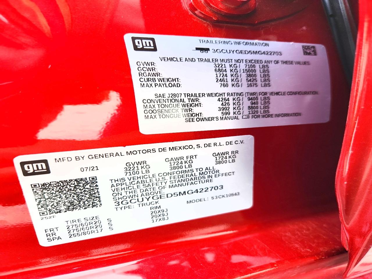 2021 Chevrolet Silverado K1500 Ltz Red vin: 3GCUYGED5MG422703