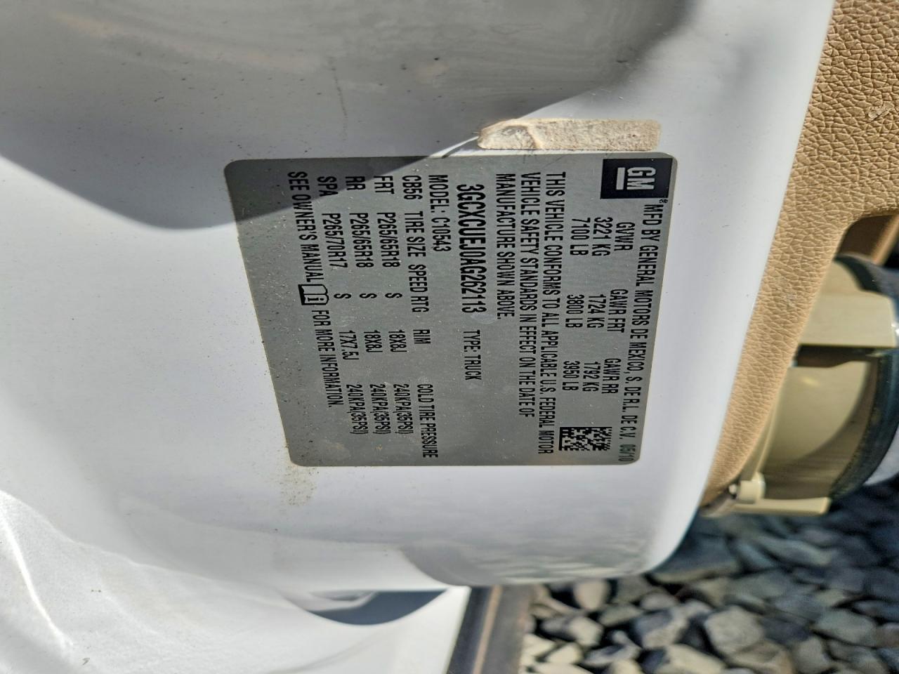 2010 Chevrolet Silverado C1500 Hybrid White vin: 3GCXCUEJ0AG262113