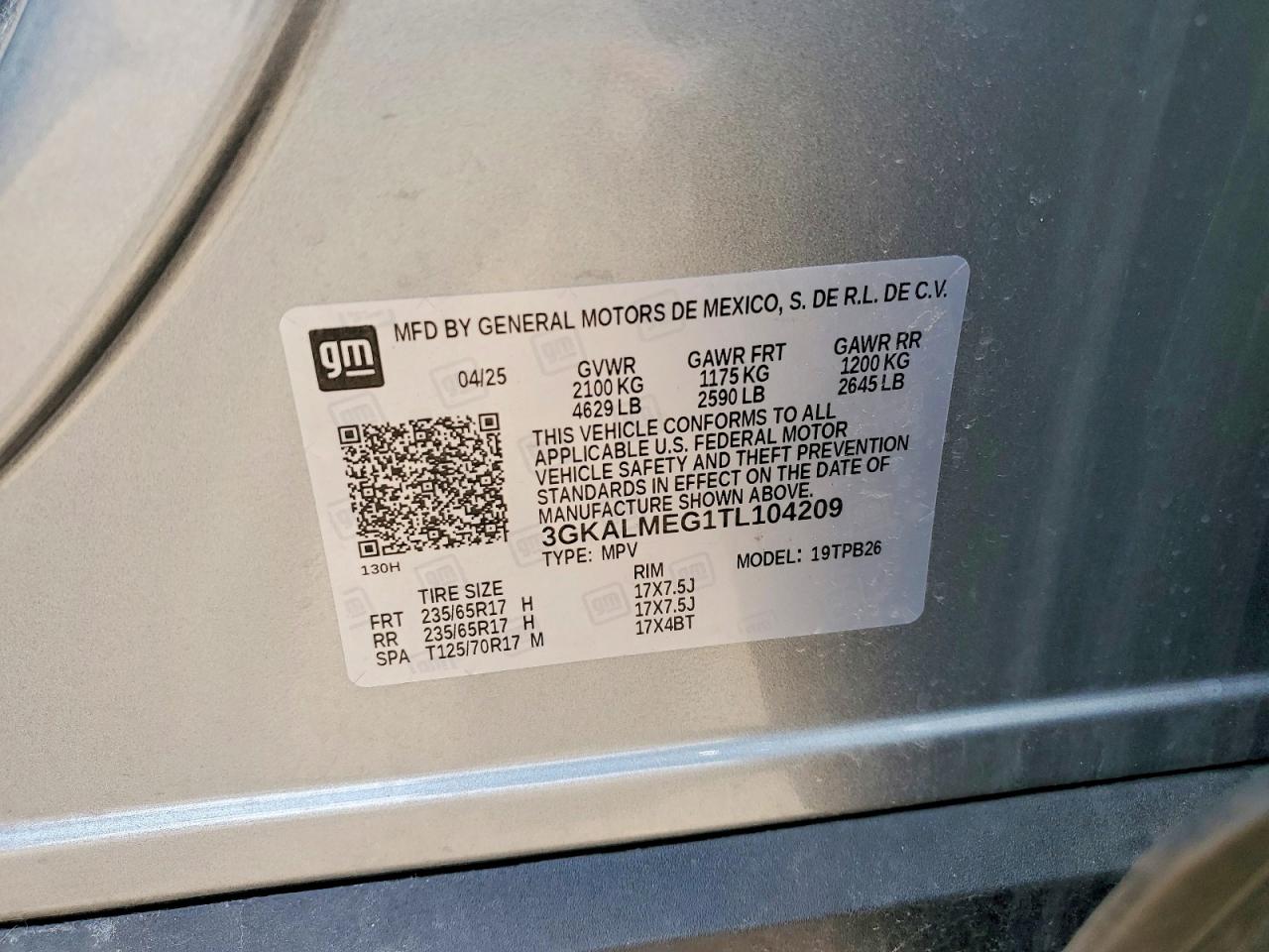 2026 Gmc Terrain Elevation Silver vin: 3GKALMEG1TL104209