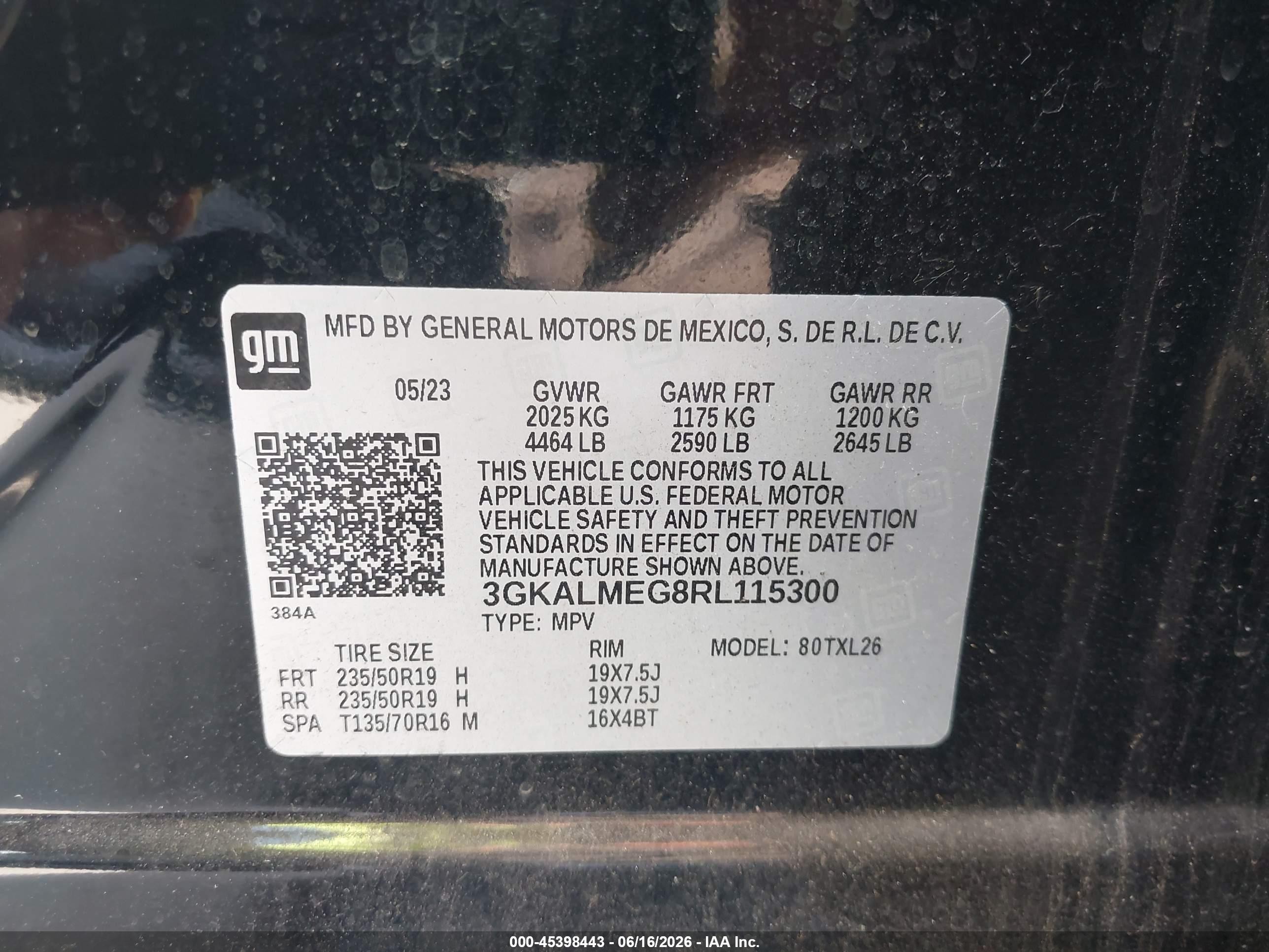 2024 Gmc Terrain Fwd Sle Black vin: 3GKALMEG8RL115300