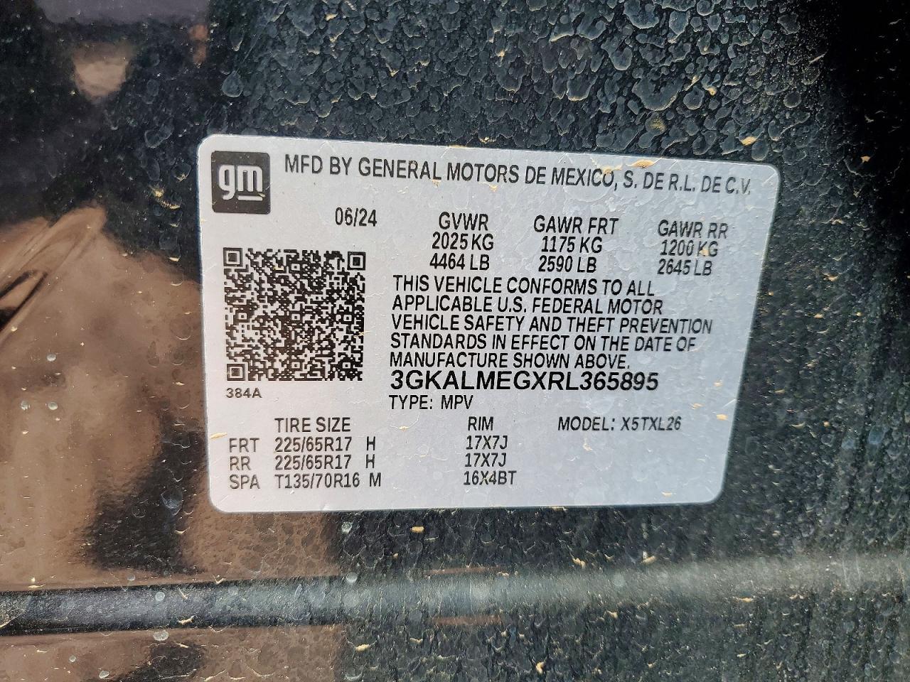 2024 Gmc Terrain Sle Black vin: 3GKALMEGXRL365895