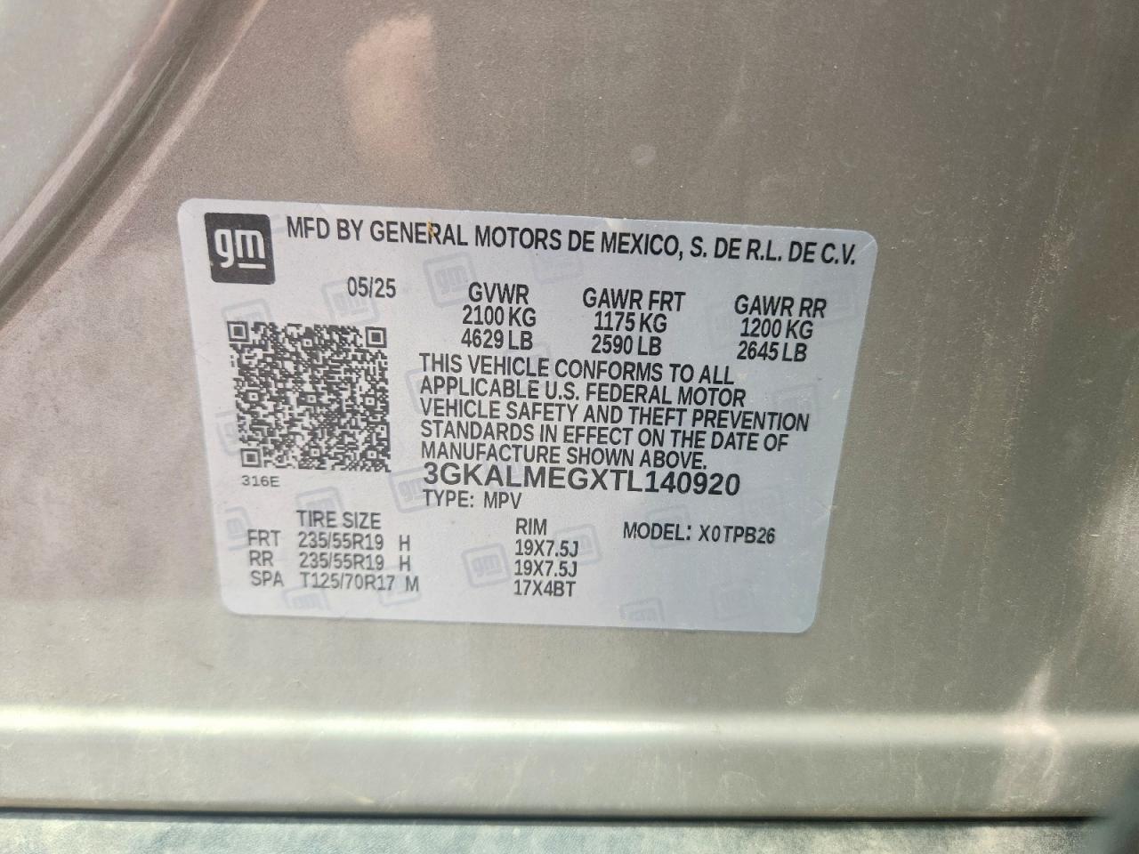 2026 Gmc Terrain Elevation Cream vin: 3GKALMEGXTL140920
