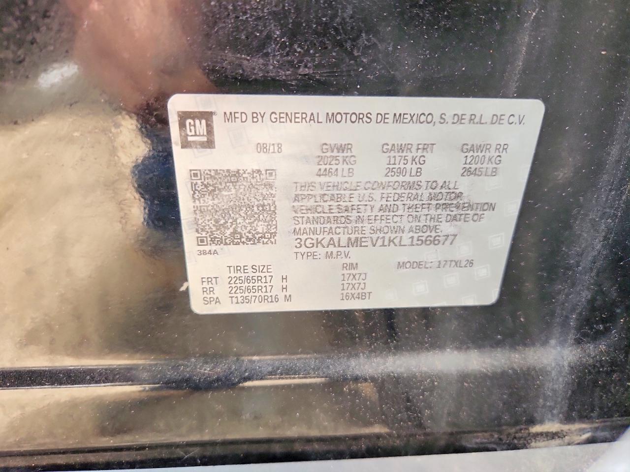 2019 Gmc Terrain Sle Black vin: 3GKALMEV1KL156677