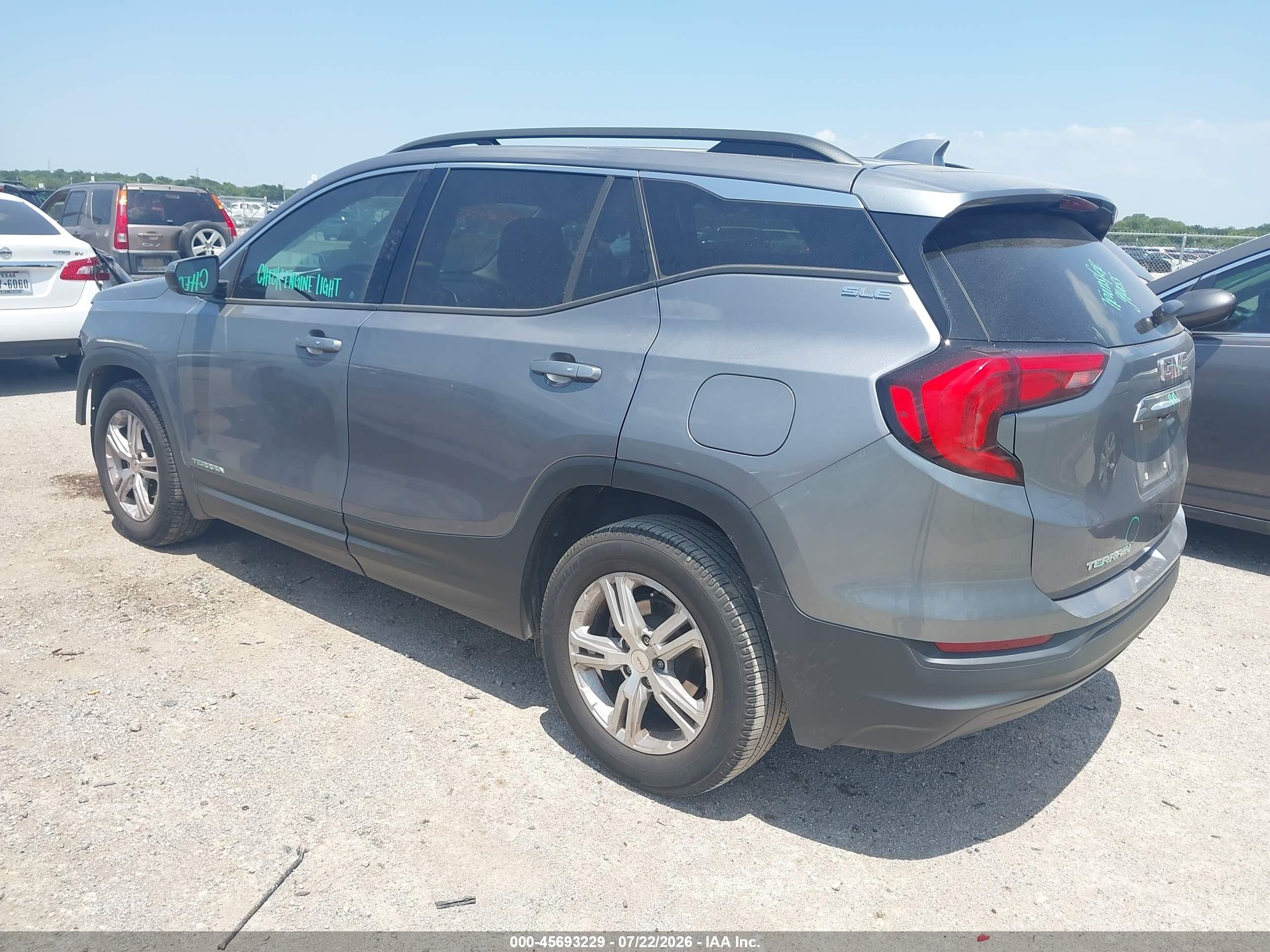 2020 Gmc Terrain Fwd Sle Gray vin: 3GKALMEV2LL294083