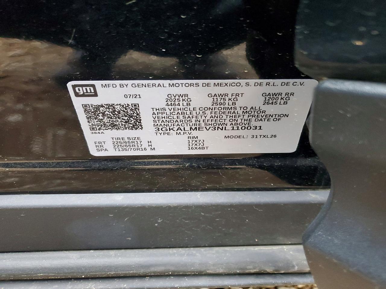 2022 Gmc Terrain Sle Black vin: 3GKALMEV3NL110031