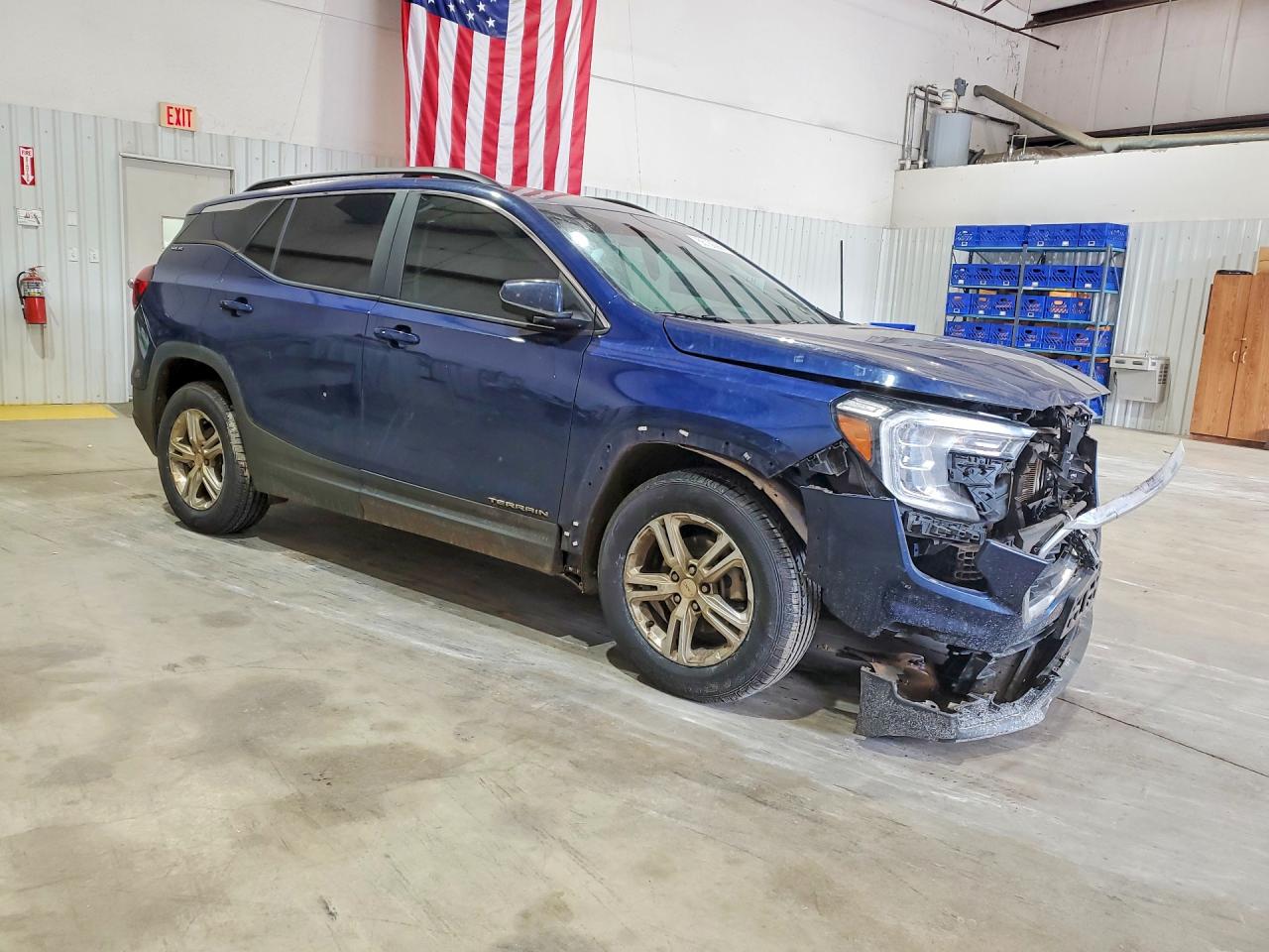 2022 Gmc Terrain Sle Синий vin: 3GKALMEV3NL217550