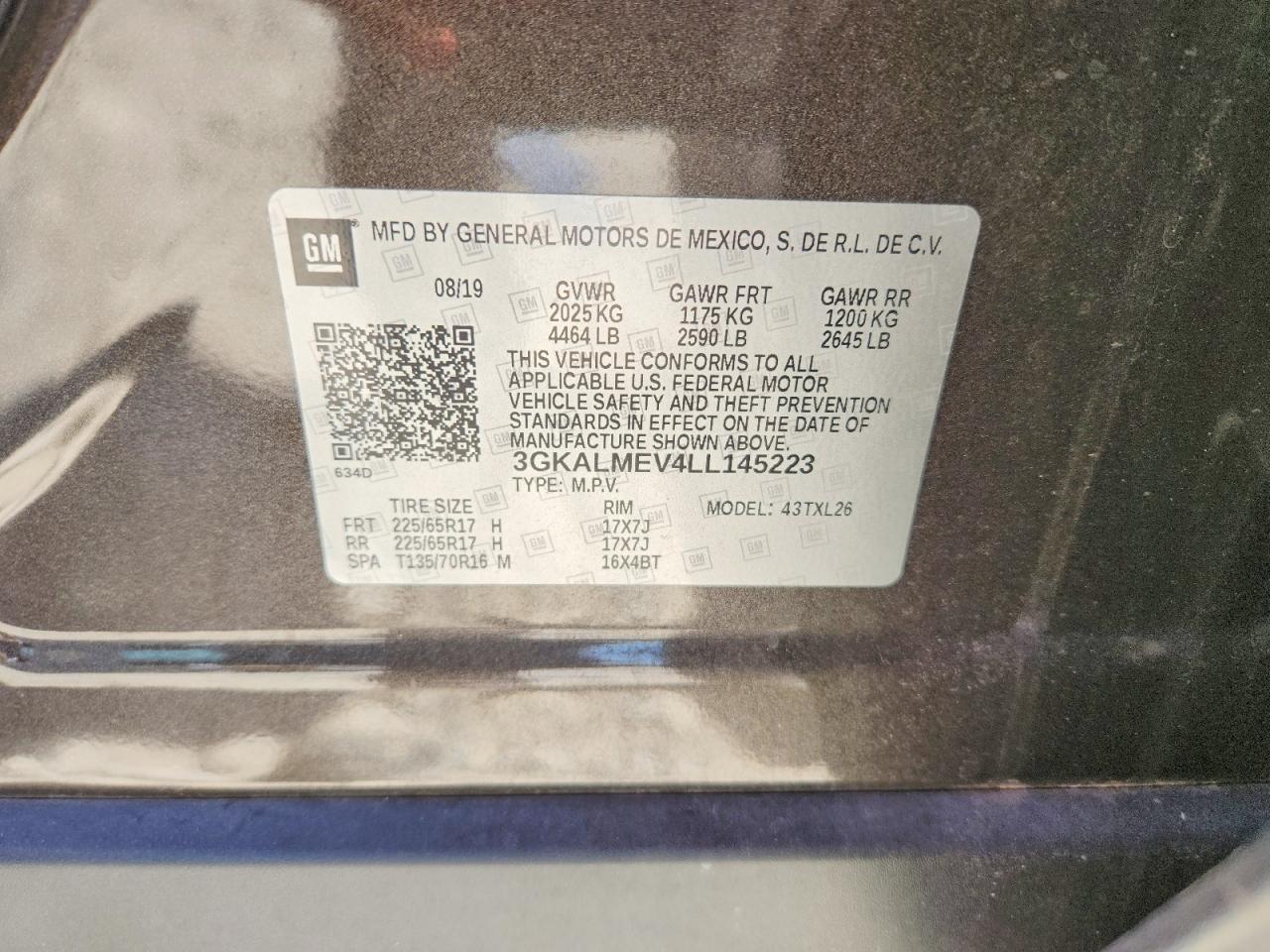 2020 Gmc Terrain Sle Gray vin: 3GKALMEV4LL145223