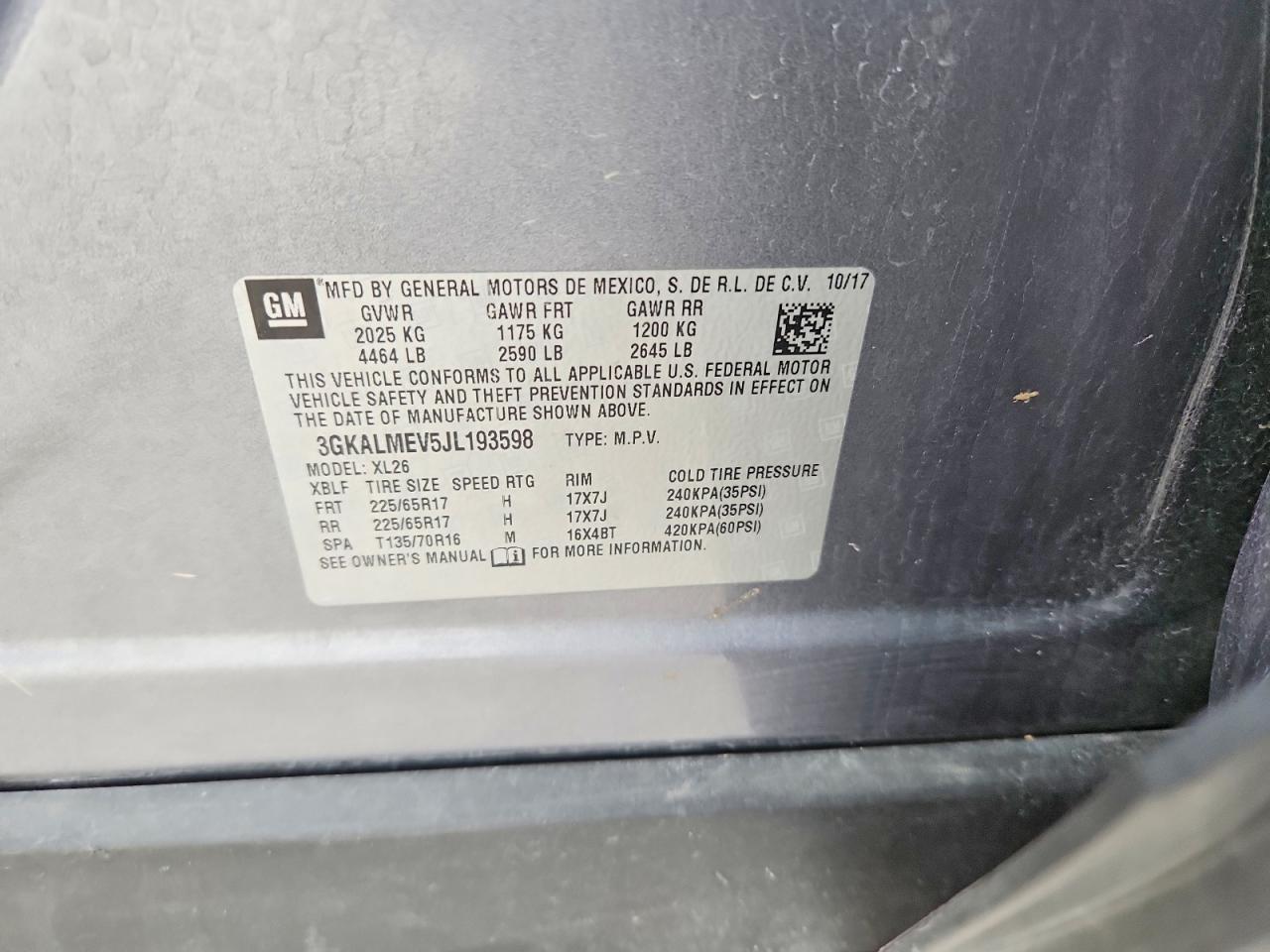 2018 Gmc Terrain Sle Gray vin: 3GKALMEV5JL193598