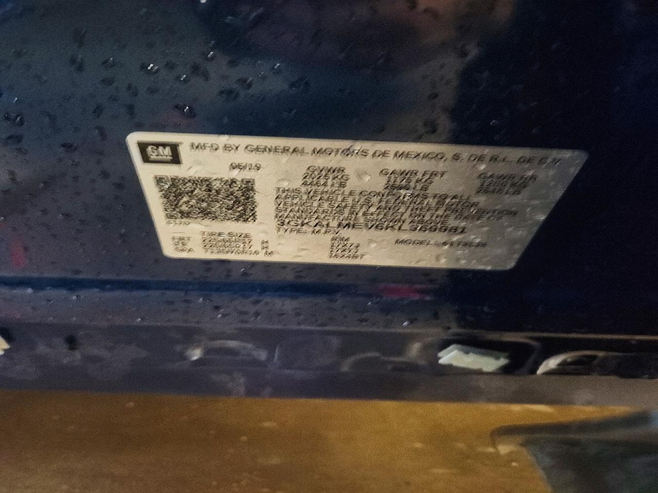 2019 Gmc Terrain Sle Blue vin: 3GKALMEV6KL369981