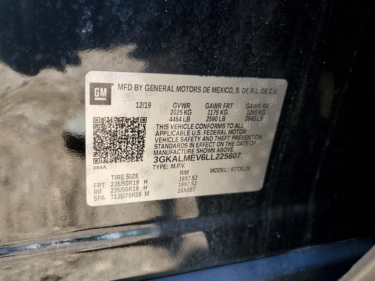 2020 Gmc Terrain Sle Черный vin: 3GKALMEV6LL225607