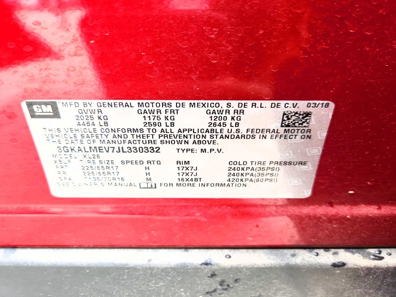 2018 Gmc Terrain Sle Red vin: 3GKALMEV7JL330332