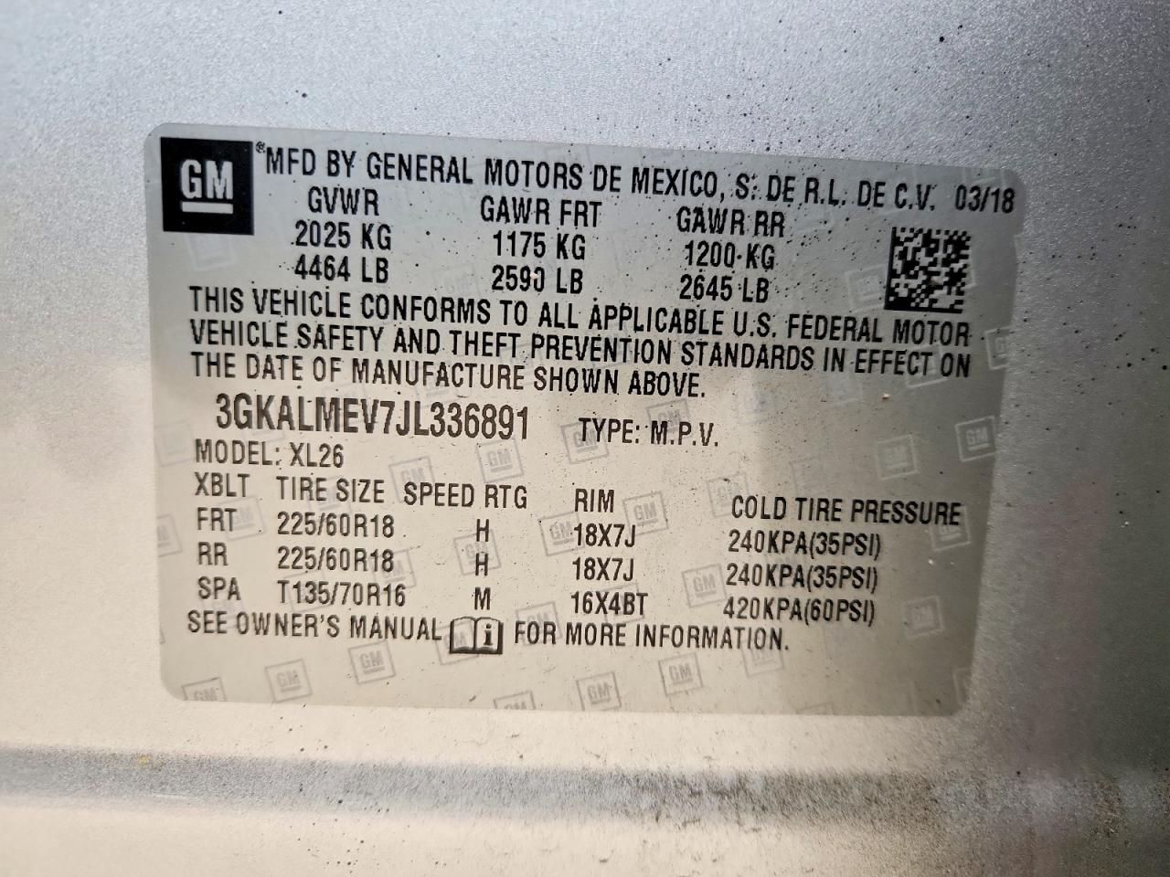 2018 Gmc Terrain Sle Silver vin: 3GKALMEV7JL336891