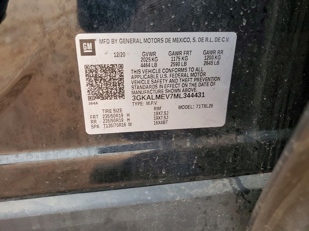 2021 Gmc Terrain Sle Черный vin: 3GKALMEV7ML344431