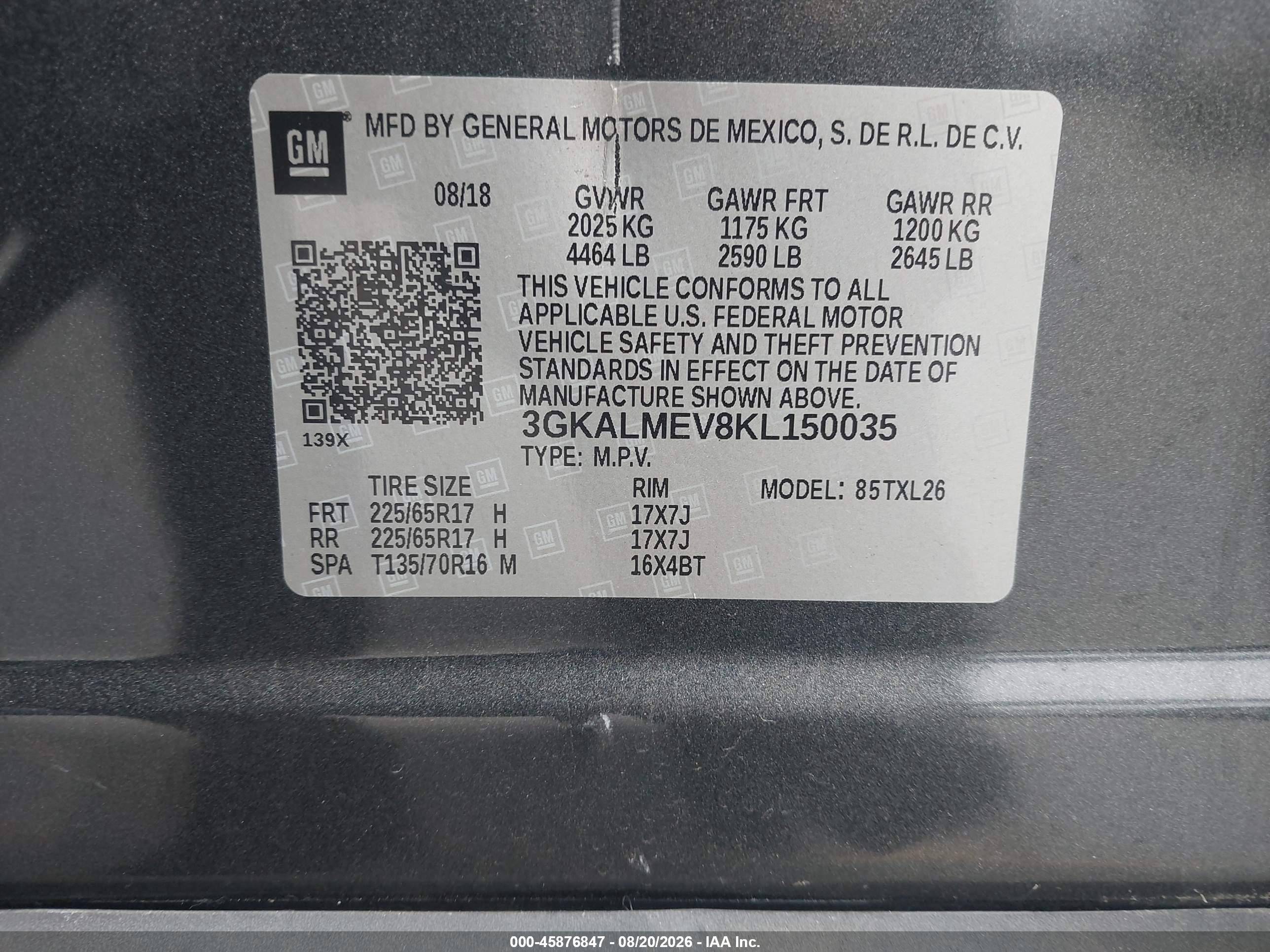 2019 Gmc Terrain Sle Gray vin: 3GKALMEV8KL150035