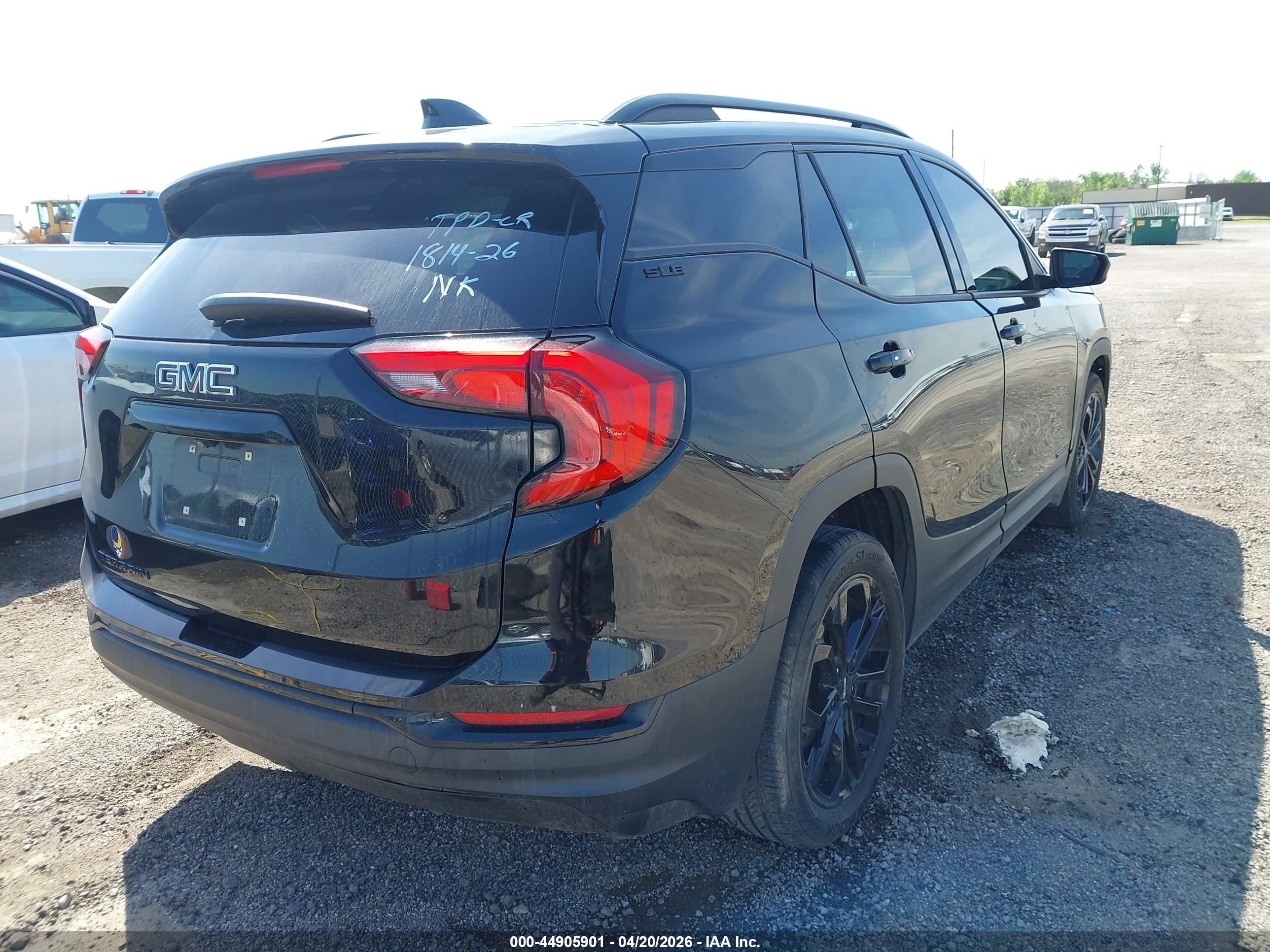 2020 Gmc Terrain Fwd Sle Black vin: 3GKALMEV8LL108921