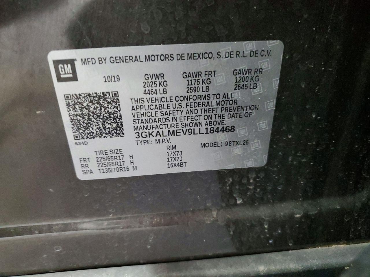 2020 Gmc Terrain Sle Tan vin: 3GKALMEV9LL184468
