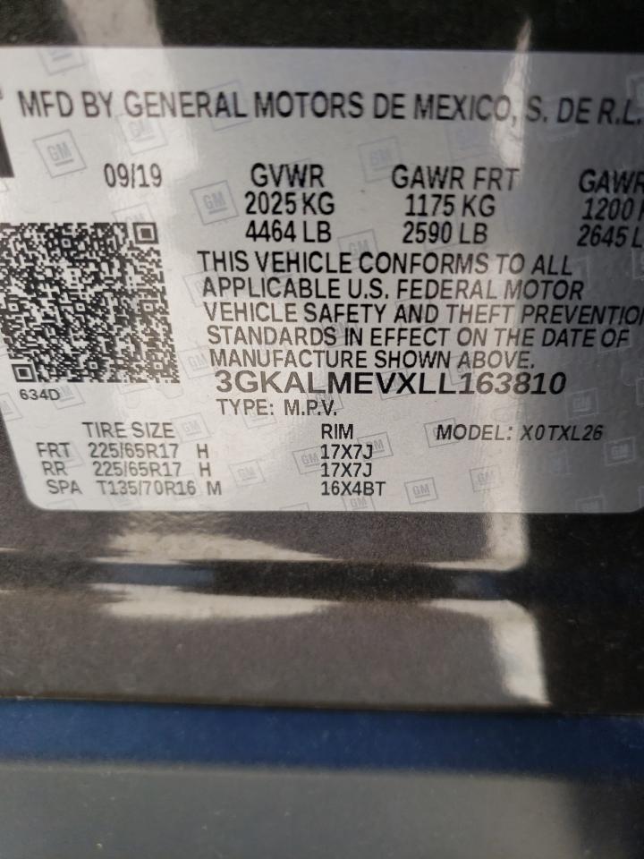2020 Gmc Terrain Sle Gray vin: 3GKALMEVXLL163810