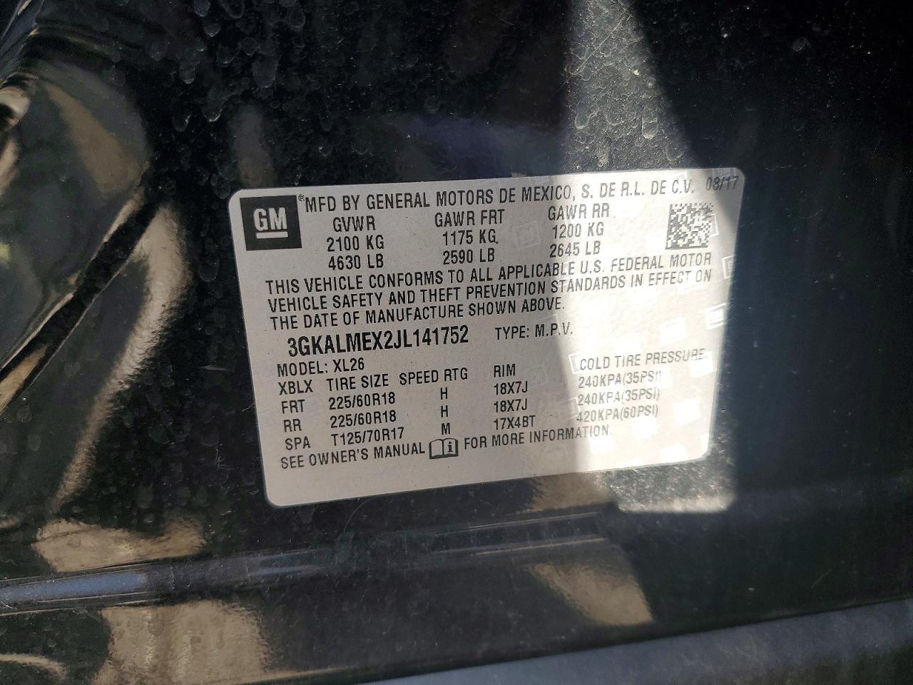 2018 Gmc Terrain Sle Black vin: 3GKALMEX2JL141752