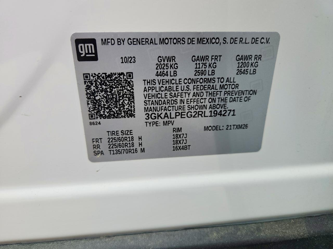 2024 Gmc Terrain Slt White vin: 3GKALPEG2RL194271