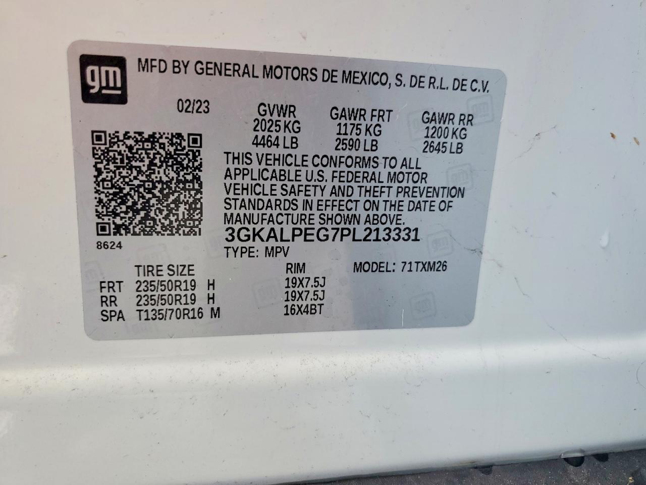 2023 Gmc Terrain Slt White vin: 3GKALPEG7PL213331