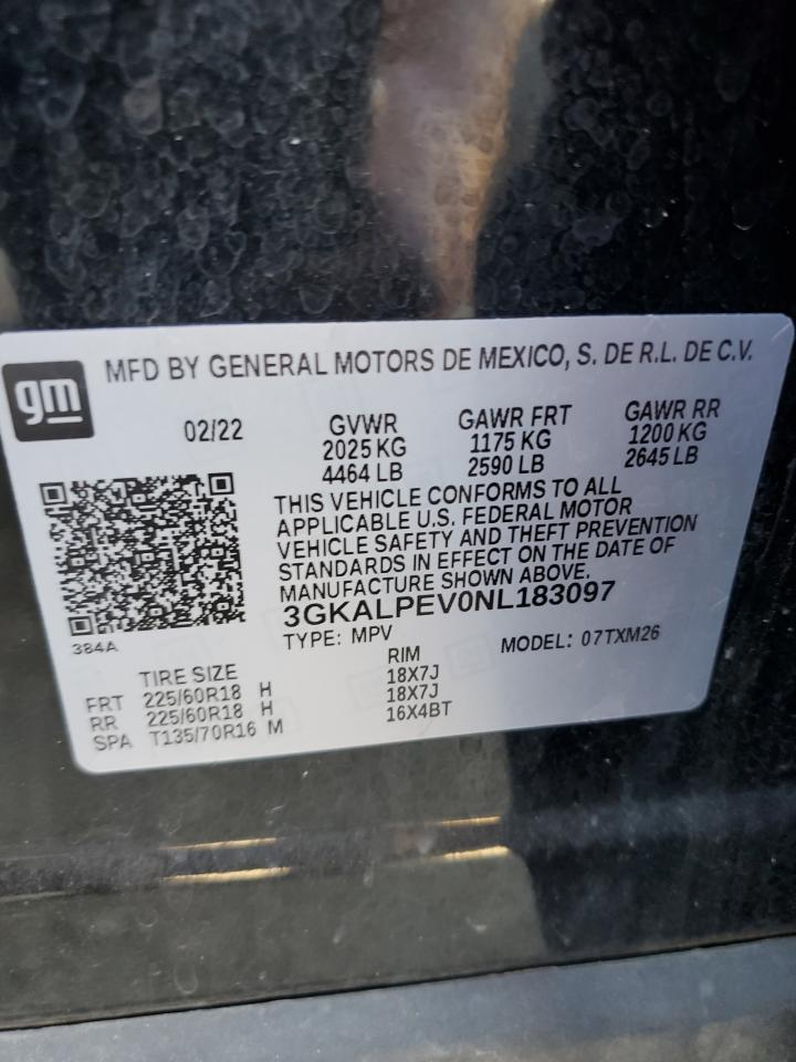 2022 Gmc Terrain Slt Black vin: 3GKALPEV0NL183097