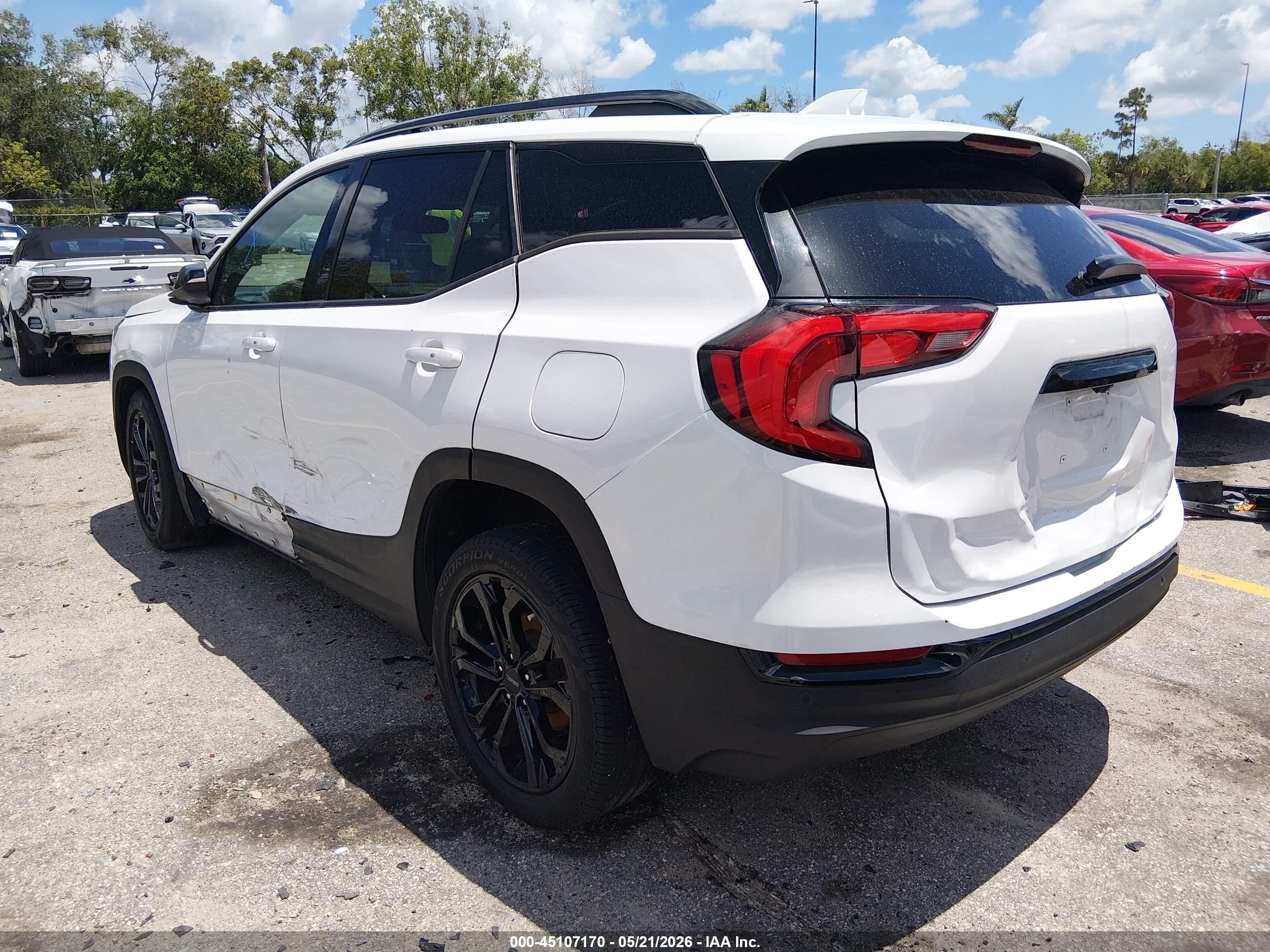 2019 Gmc Terrain Slt White vin: 3GKALPEV4KL270707