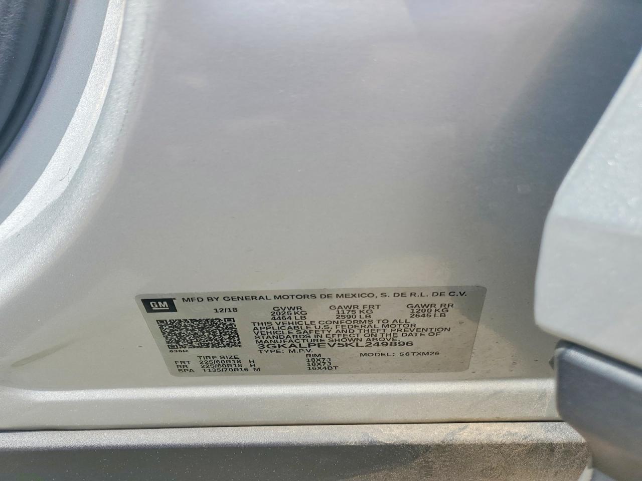 2019 Gmc Terrain Slt Gray vin: 3GKALPEV5KL249896