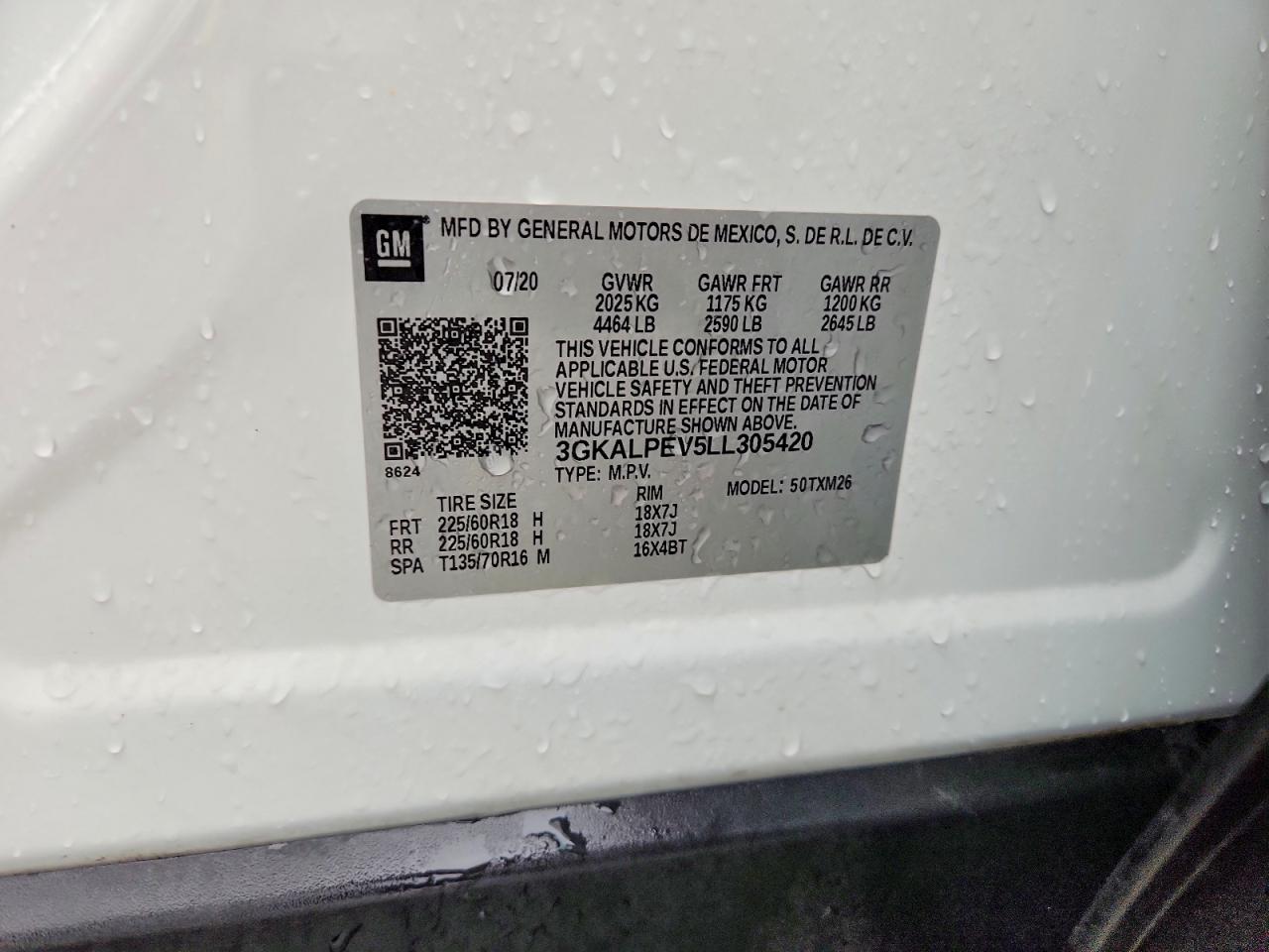 2020 Gmc Terrain Slt White vin: 3GKALPEV5LL305420