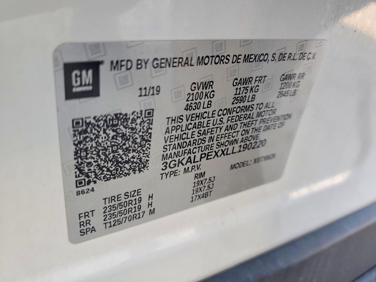 2020 Gmc Terrain Slt White vin: 3GKALPEXXLL190220