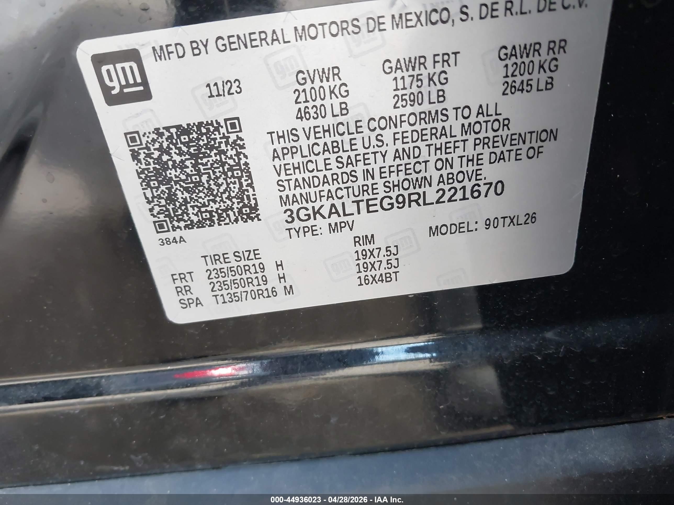 2024 Gmc Terrain Awd Sle Black vin: 3GKALTEG9RL221670