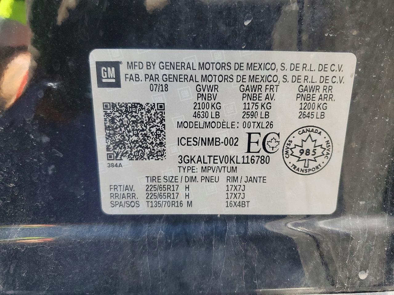 2019 Gmc Terrain Sle Black vin: 3GKALTEV0KL116780